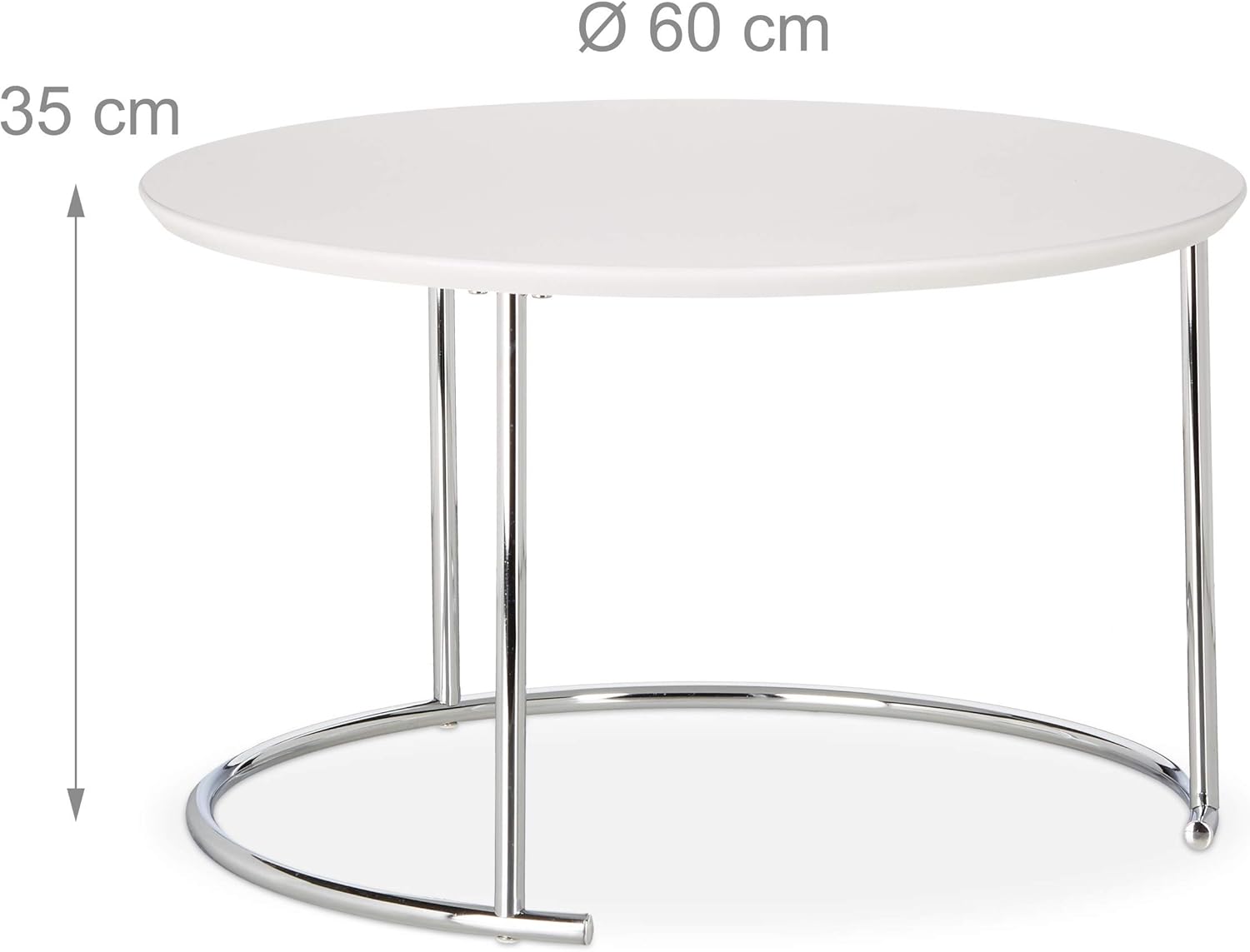 Relaxdays Set 2 Tavolini Sovrapponibili Rotondi - immagine 3