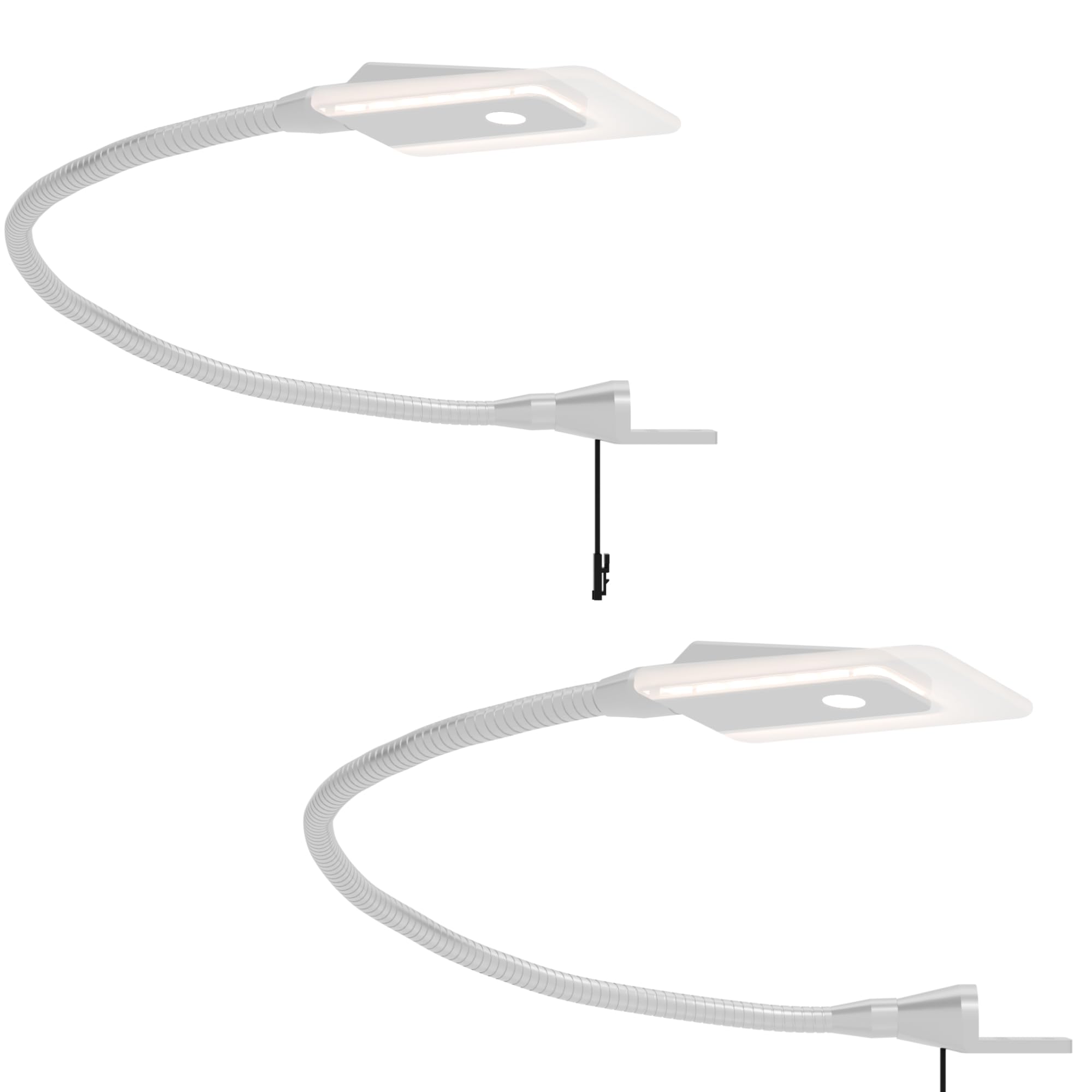 Lampada da Letto LED Flessibile, Set da 2 grigio argento