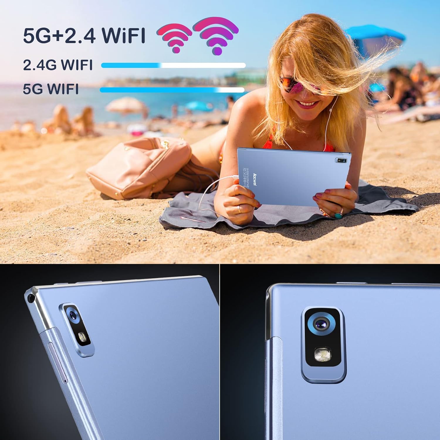 Aocwei X900 Tablet Android 12 Octa-Core 10", Blu - immagine 2