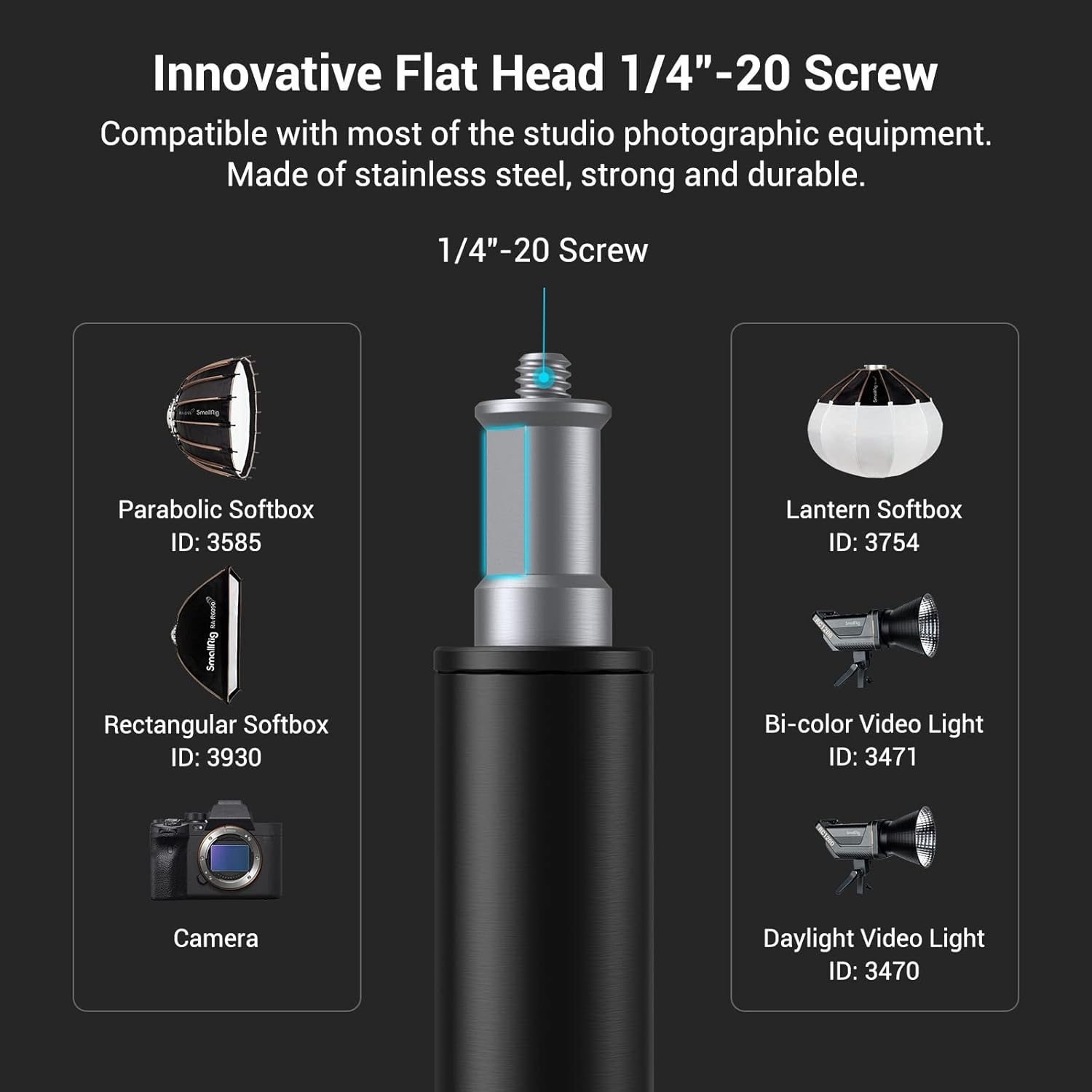 SMALLRIG Supporto Luce Alluminio 280 cm RA-S280A - immagine 3