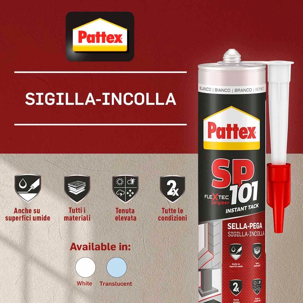 Pattex SP 101 Instant Tack Adesivo Sigillante 280ml, Bianco | Velz