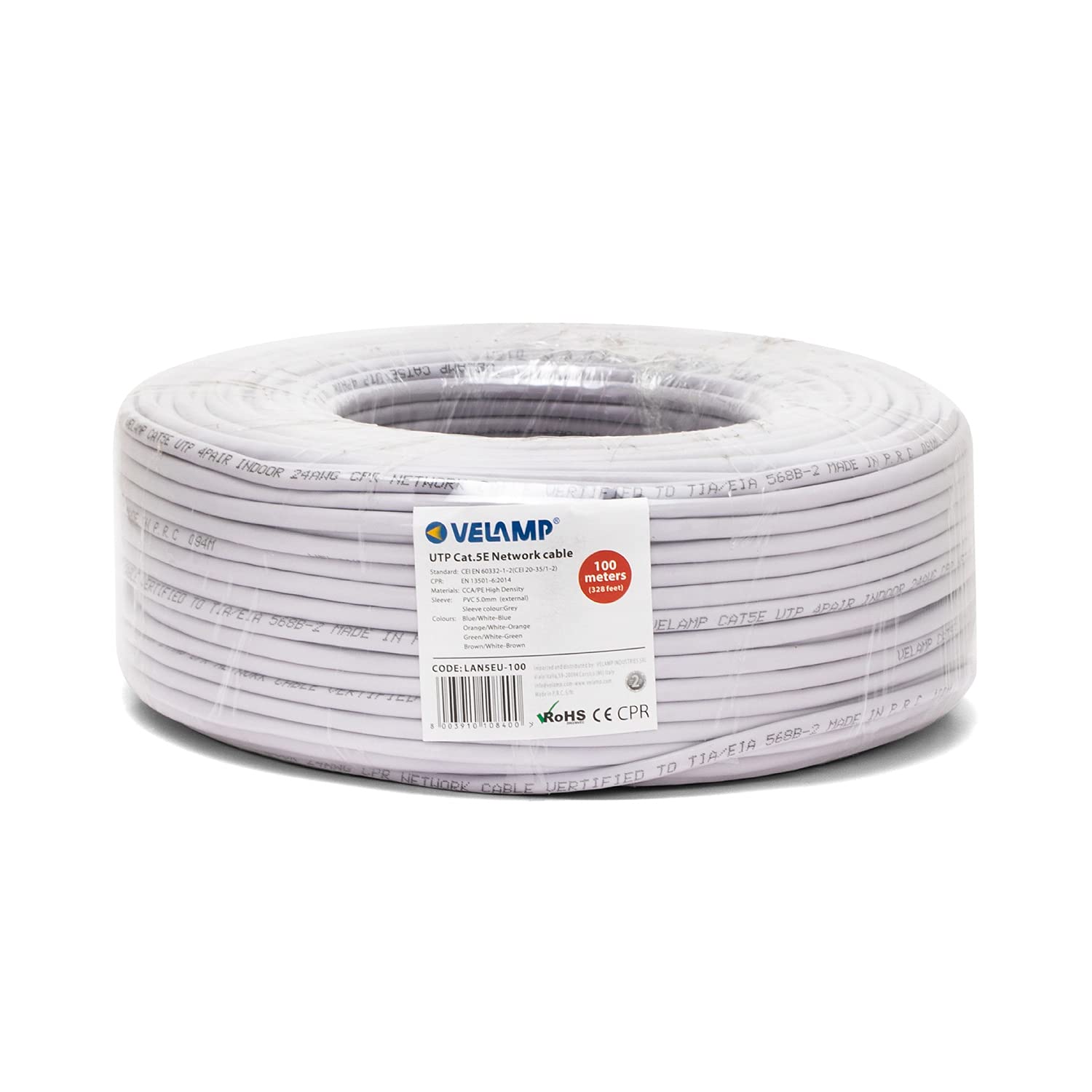 Velamp Cavo di Rete LAN Ethernet Cat 5e UTP 100 mt