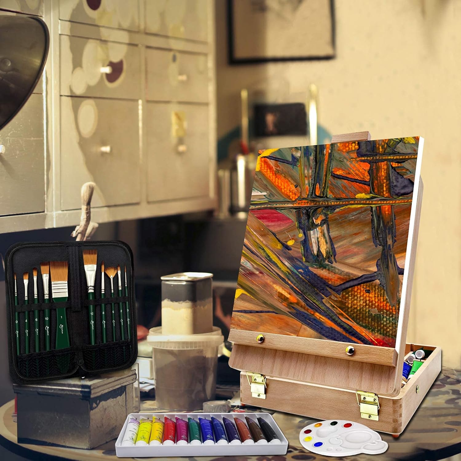 Cavalletto Pittura con Set Acrilico 27 pezzi - immagine 6