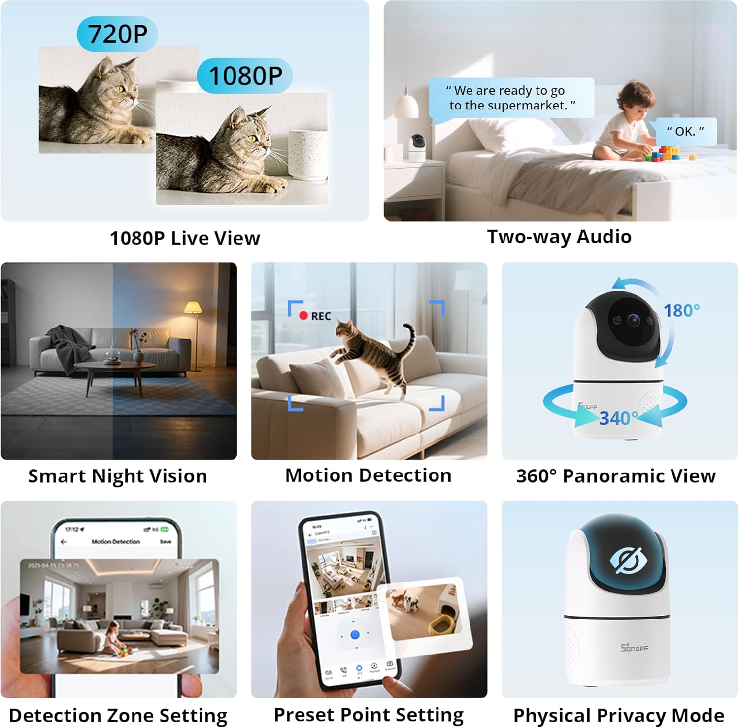 Sonoff Telecamera di Sicurezza Domestica Pan-Tilt 2 CAM - immagine 2