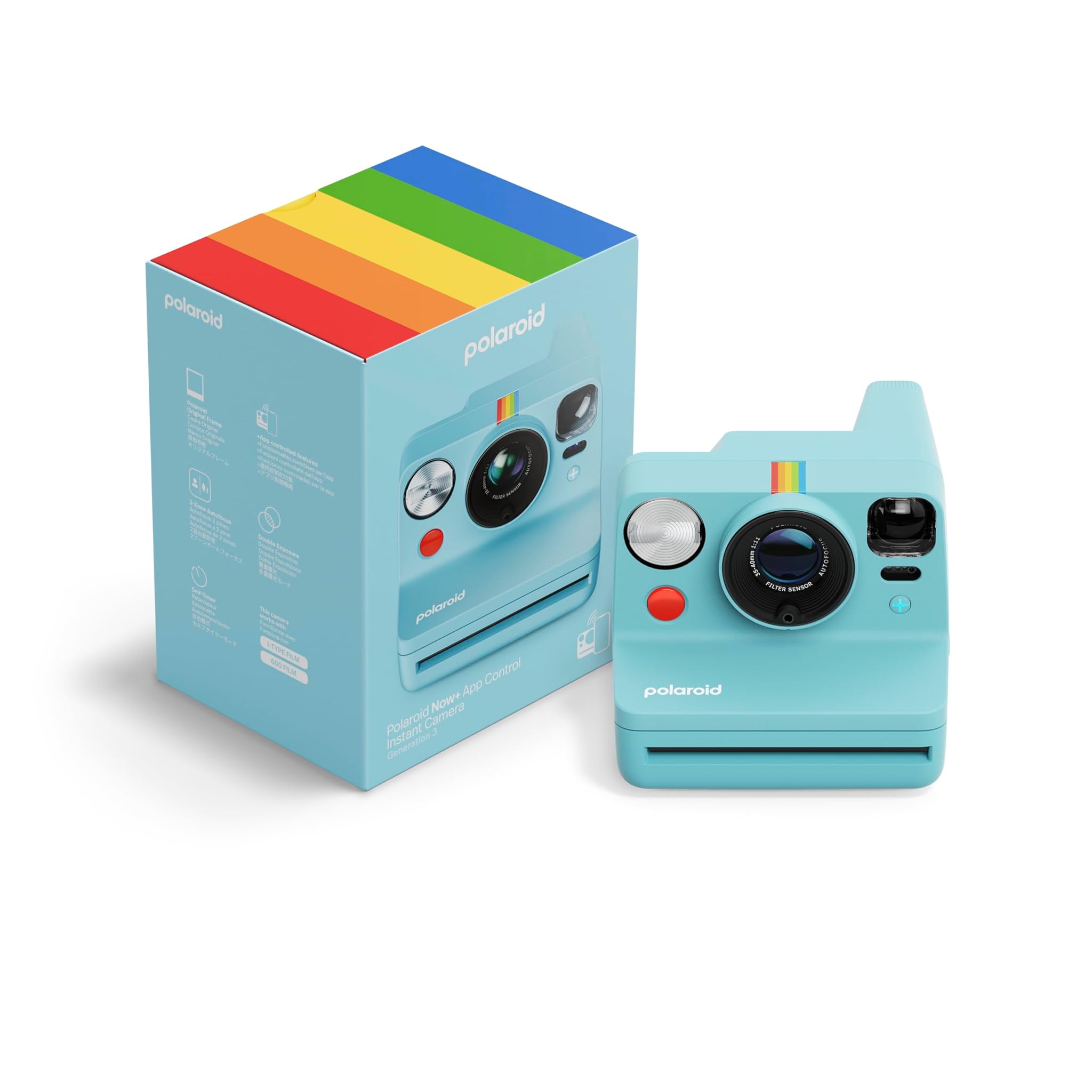 Polaroid NOW+ Generazione 3 - Fotocamera Istantanea Bluetooth, Blu Artico