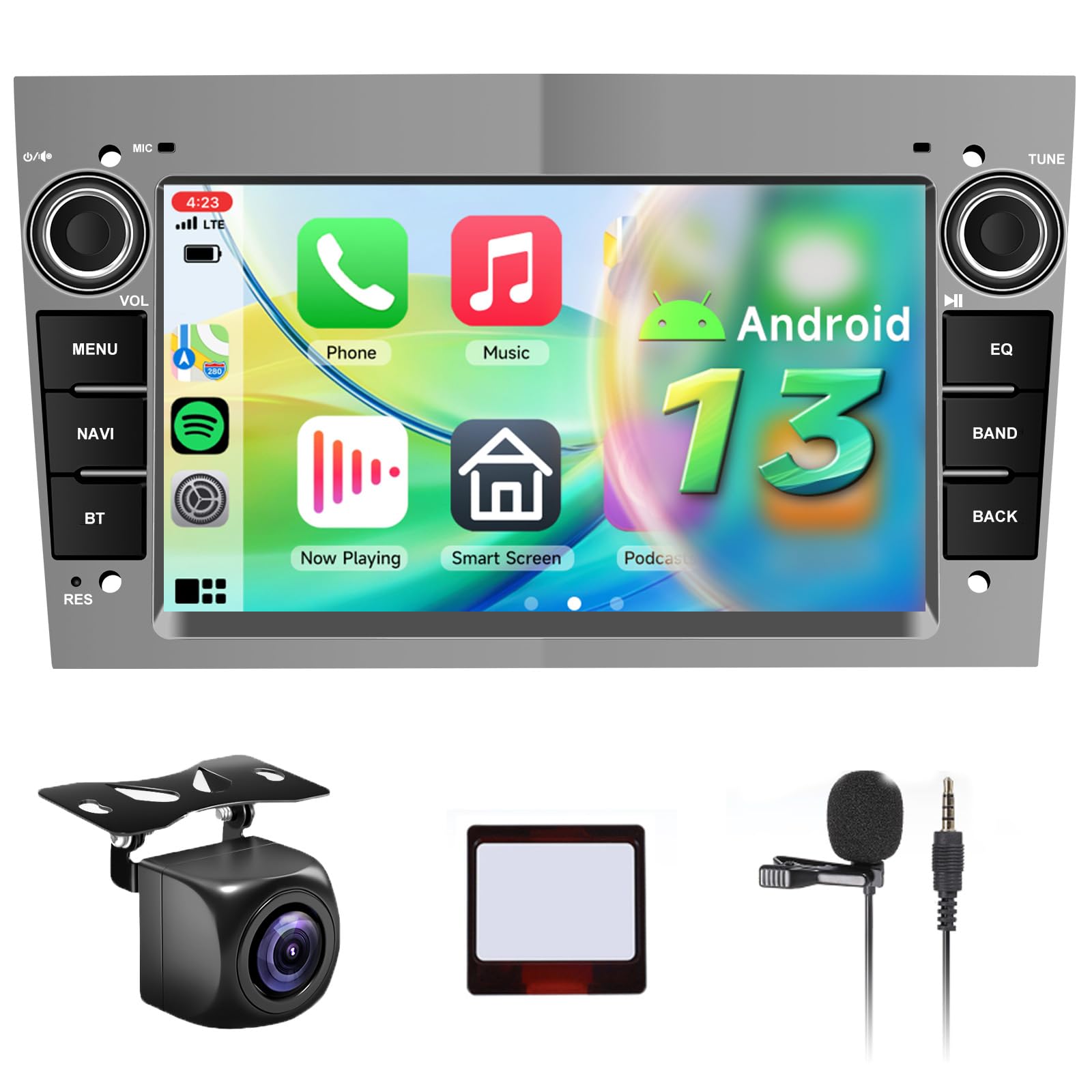 Hodozzy Carplay Autoradio per Opel Astra 7'' (8 Core 4+64G), Grigio