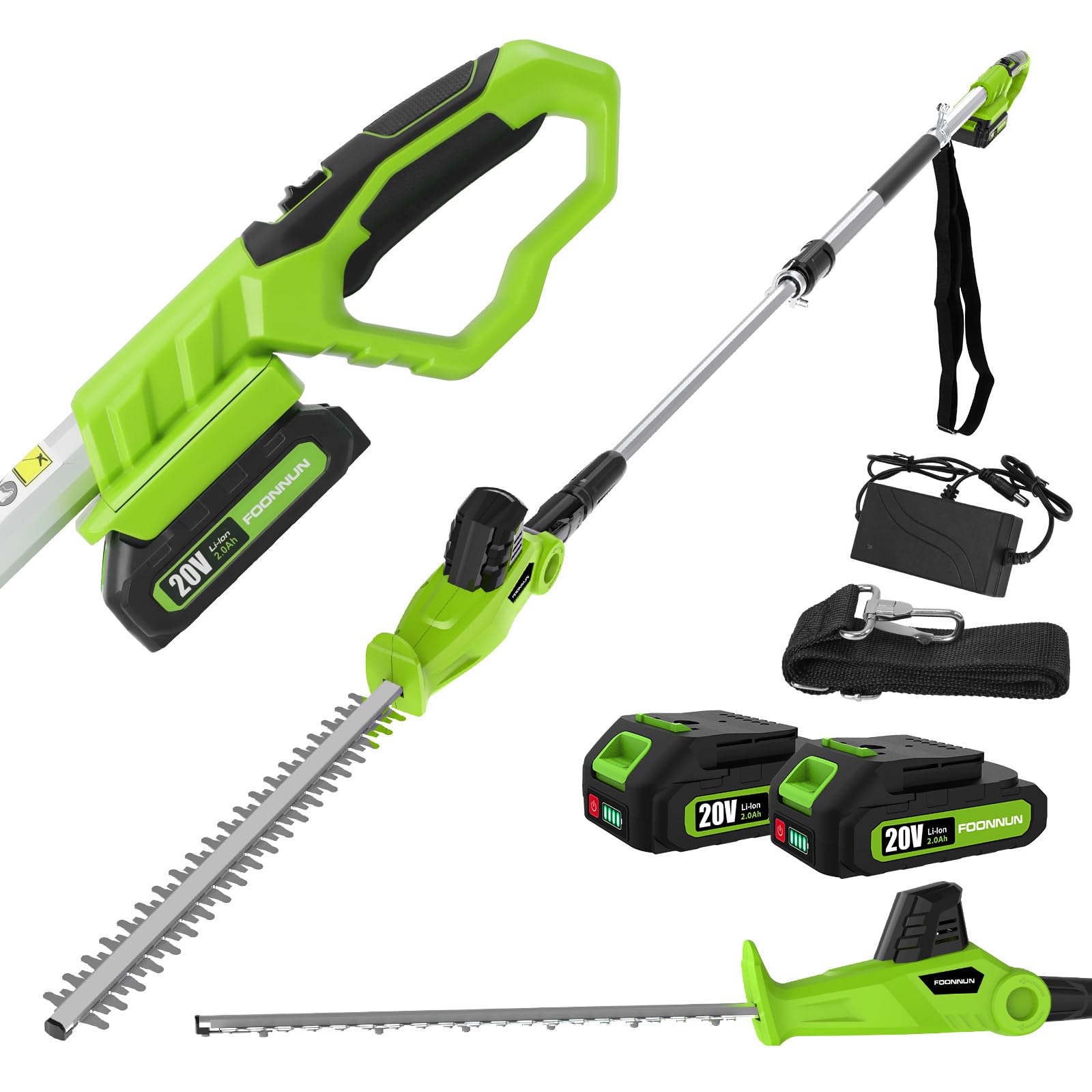 Foonnun Tagliasiepi Telescopico a Batteria 58cm