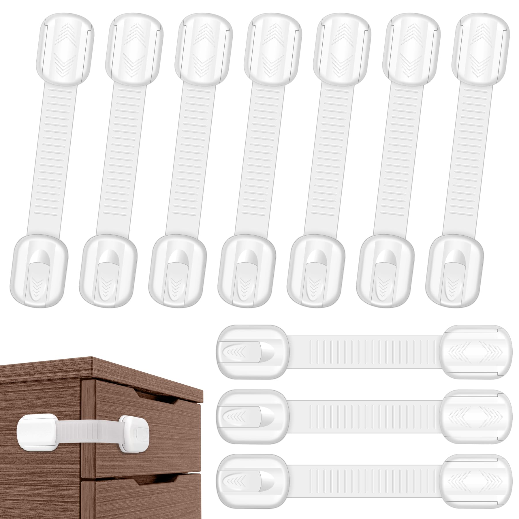 Kit 10 Chiusure Sicurezza Bambini per Armadietto