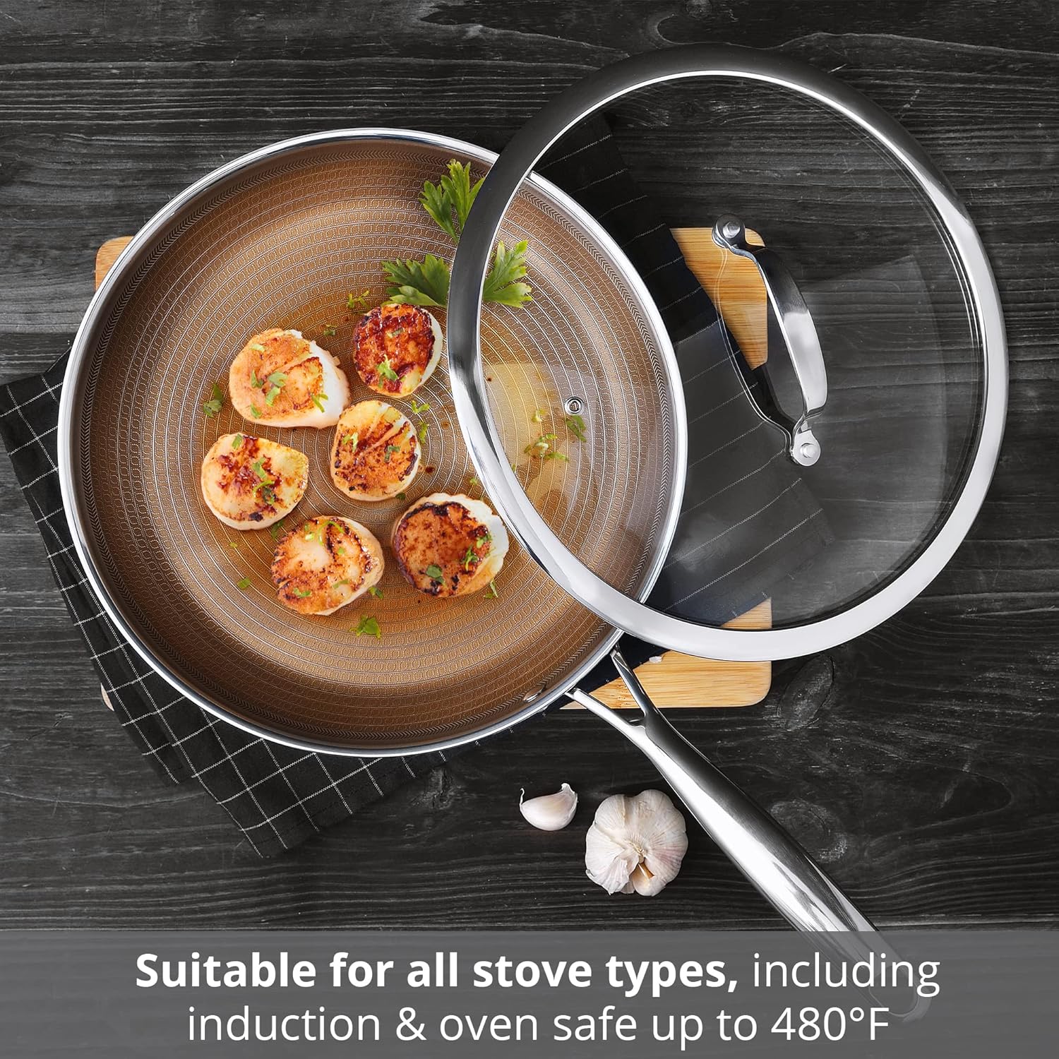 Masterpro GIRO - Pentola Ibrida 2,8L con Coperchio - immagine 2