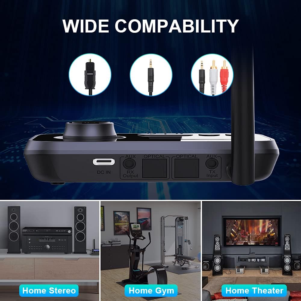 Ainostone Trasmettitore Ricevitore Bluetooth 5.3 3-in-1 - immagine 5