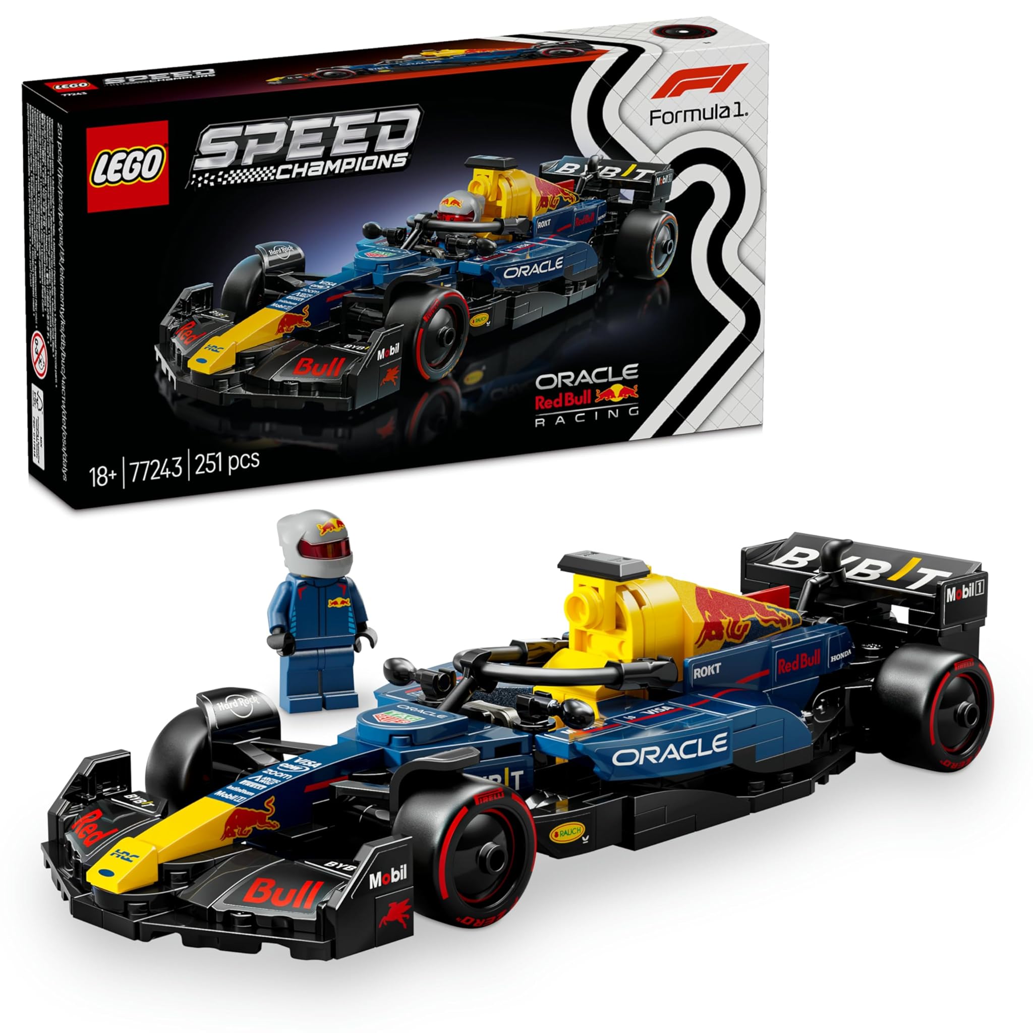 LEGO Speed Champions Auto da Corsa F1 Oracle Red Bull Racing RB20 Modello di Macchina da Collezione con Minifigure del Pilota di Formula 1, Regalo per Uomo, Donna e Adulti Fan dell'Automobilismo 77243