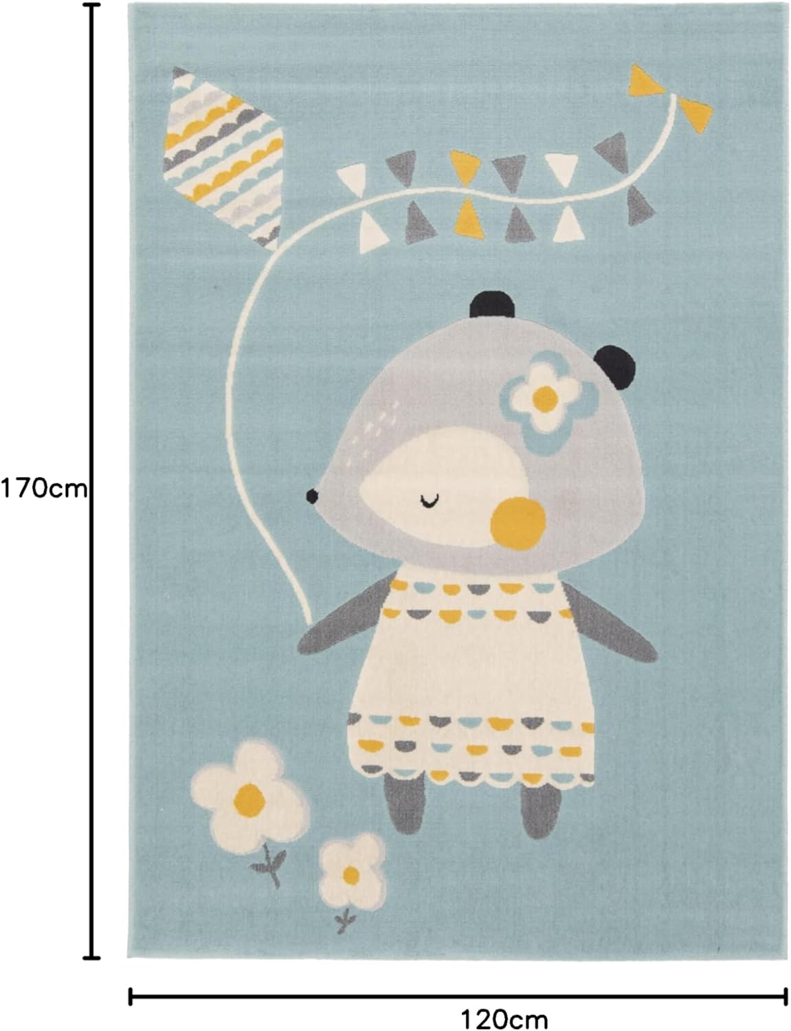 Tappeto per Bambini Orso a Pelo Corto, Blu - Multicolore - immagine 2