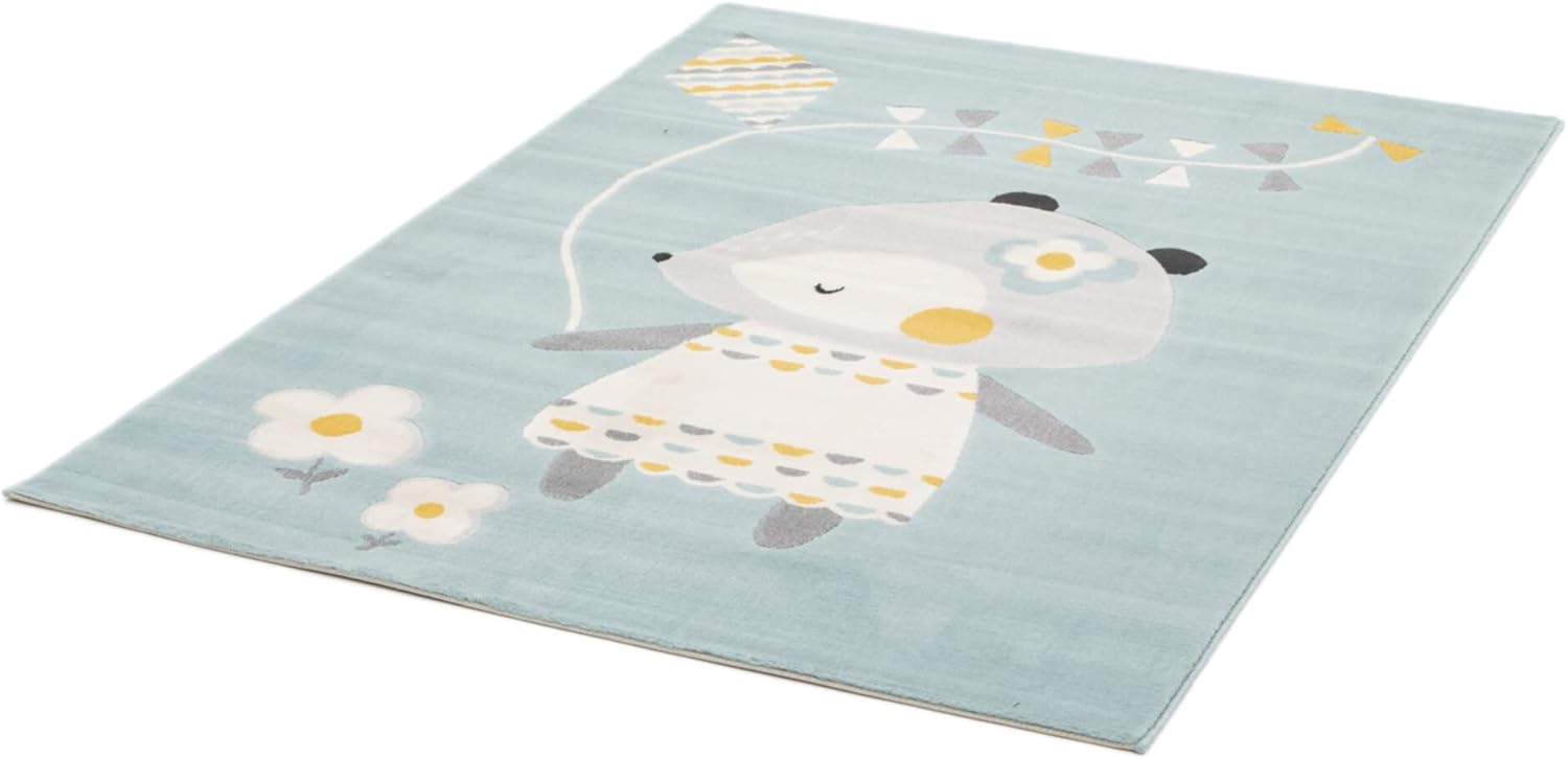 Tappeto per Bambini Orso a Pelo Corto, Blu - Multicolore - immagine 3