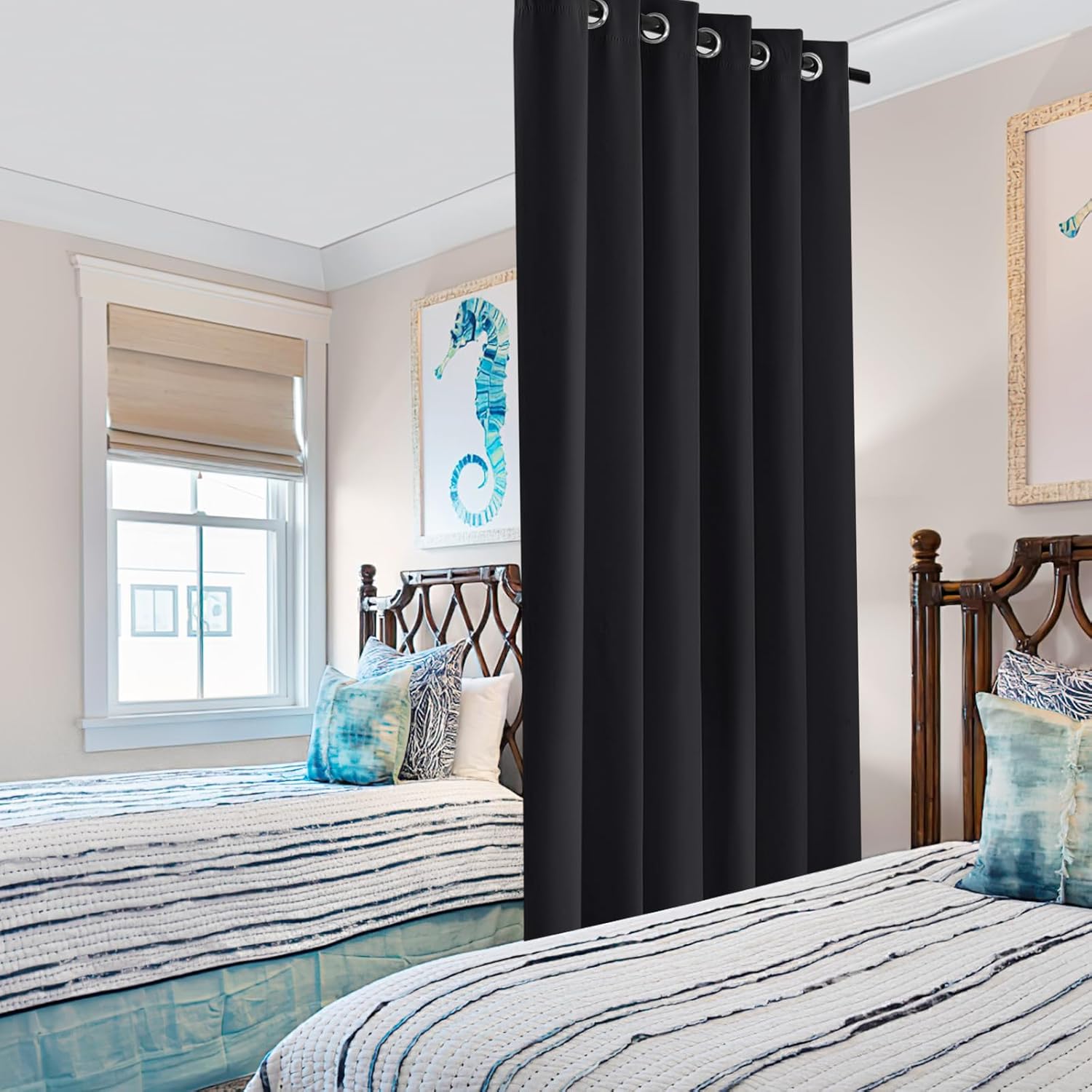 Pony Dance Tende Oscuranti con Occhielli 200x210cm, Nero - immagine 2