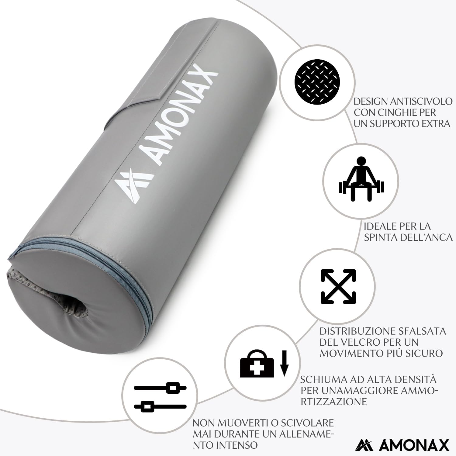 Amonax Hip Thrust Cuscino per Bilanciere Extra Spesso - immagine 2
