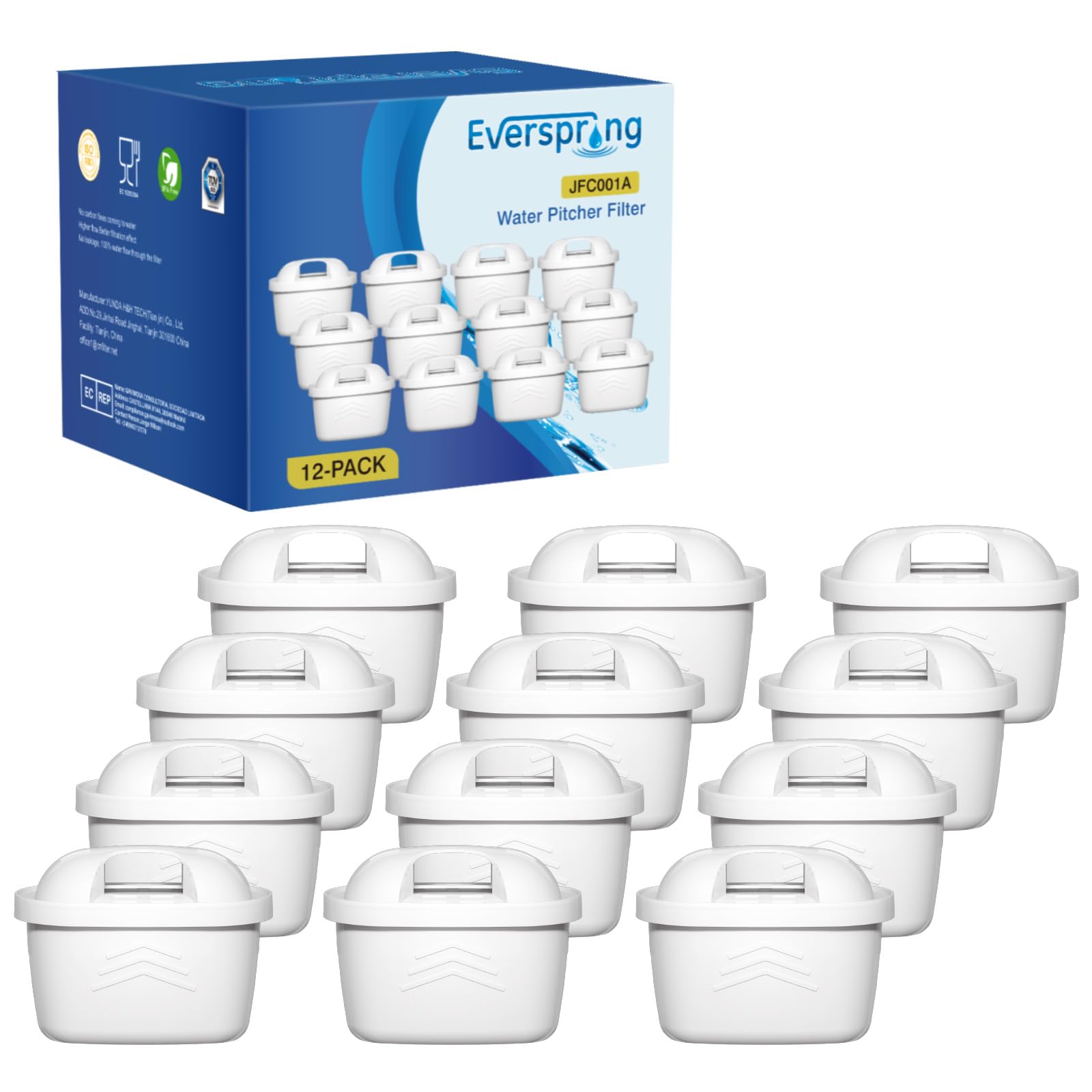 EVERSPRING Filtro per Bollitore Compatibile Brita Maxtra+ (12 pezzi)