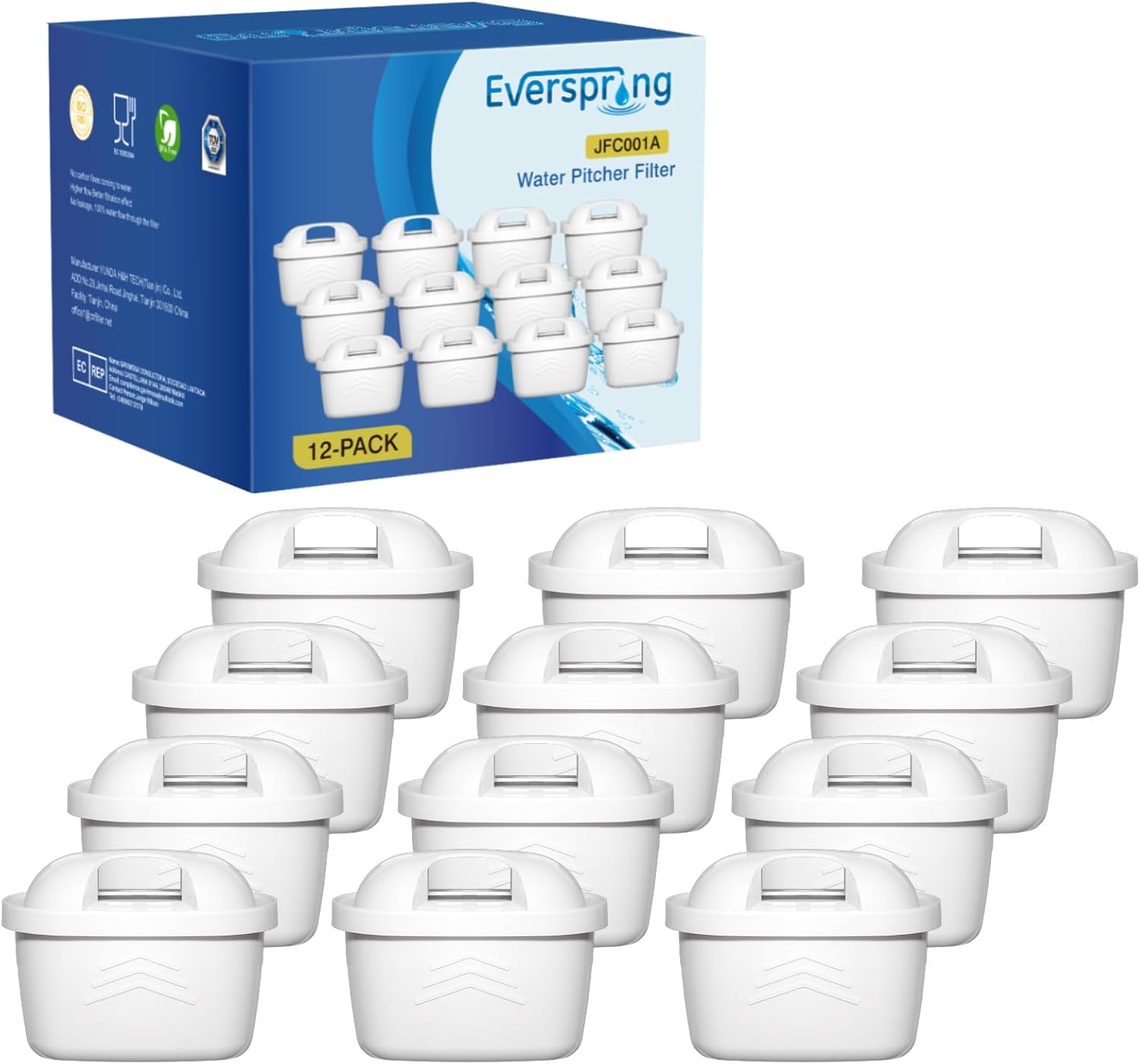 EVERSPRING Filtro per Bollitore Compatibile Brita Maxtra+ (12 pezzi) - immagine 1