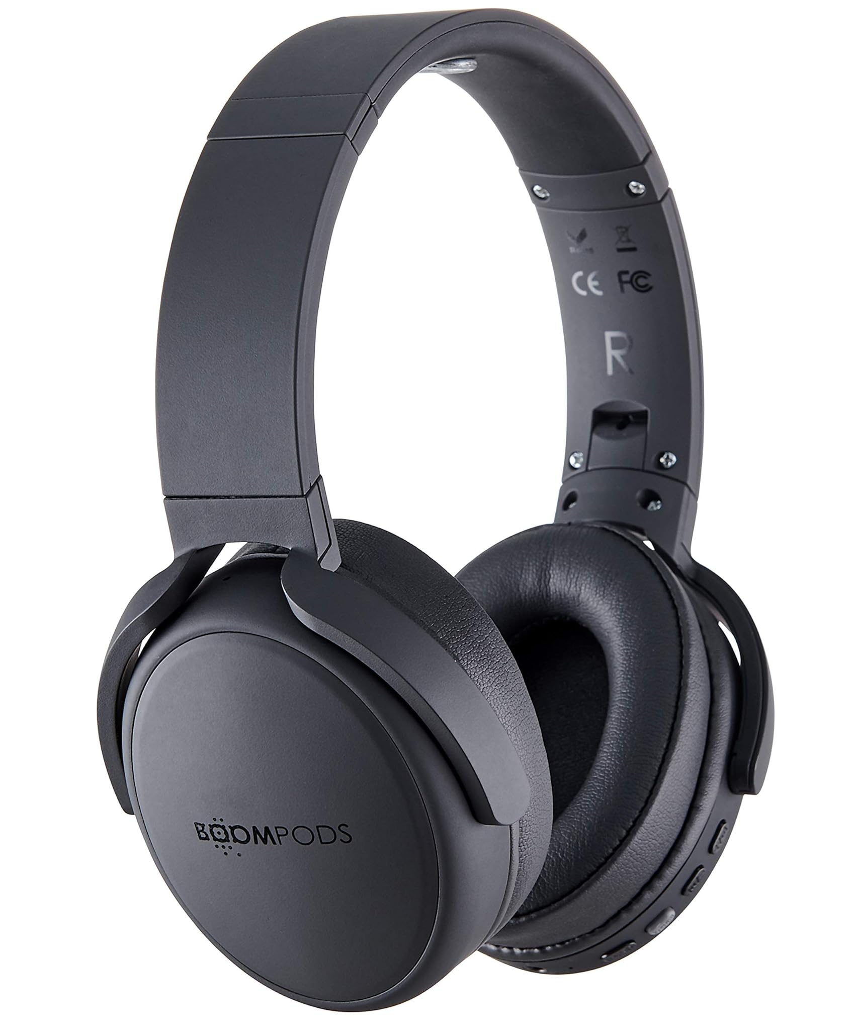 Boompods Headpods Pro Cuffie Bluetooth Over Ear - Auricolari Wireless con Microfono, 12 Ore Autonomia e 3 Modalità Equalizzatore, Design Pieghevole con Custodia Viaggio per Musica e Chiamate, Nero