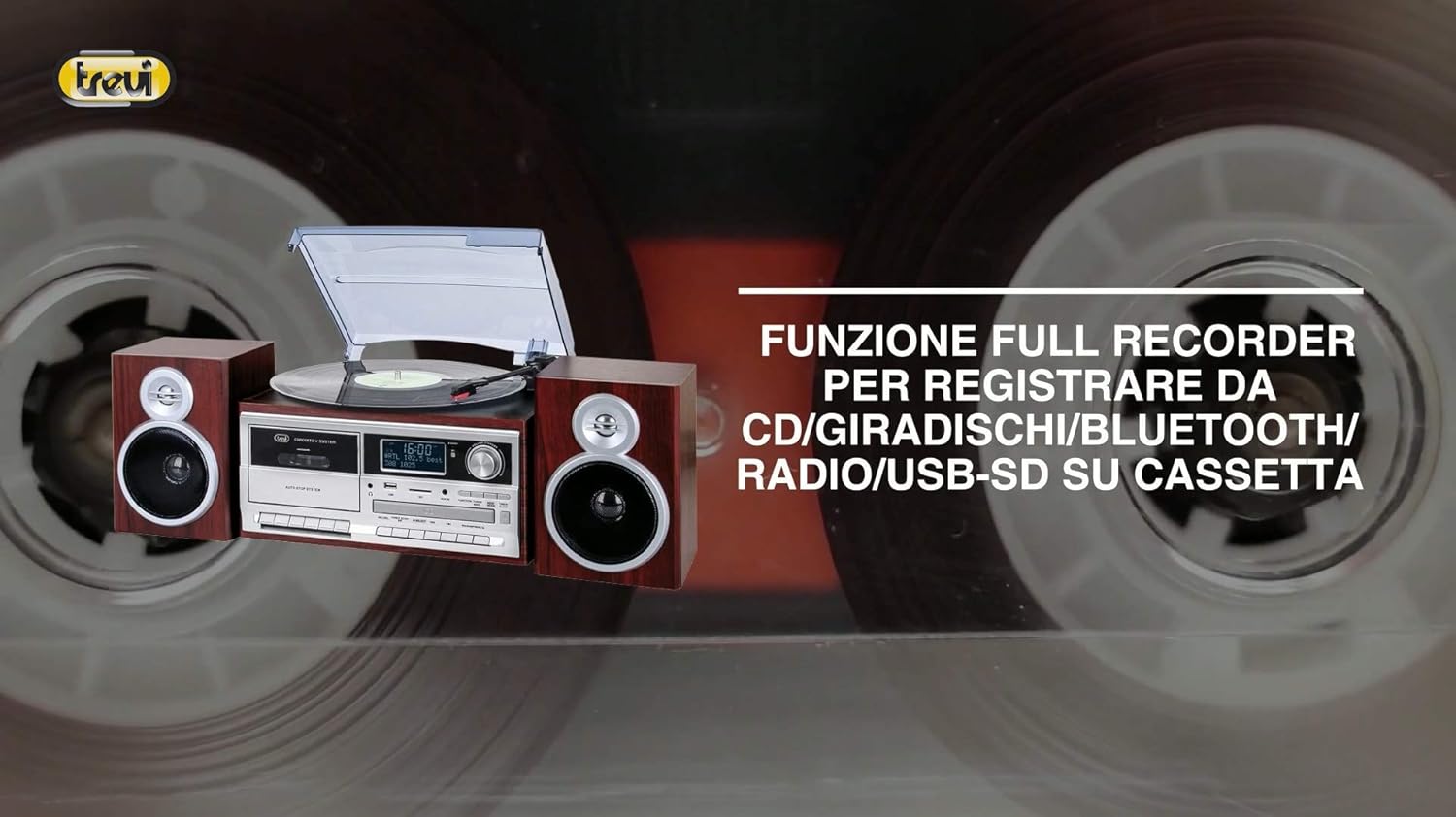 Trevi TT 1072 DAB - Giradischi Vinili con Wireless, Nero - immagine 6