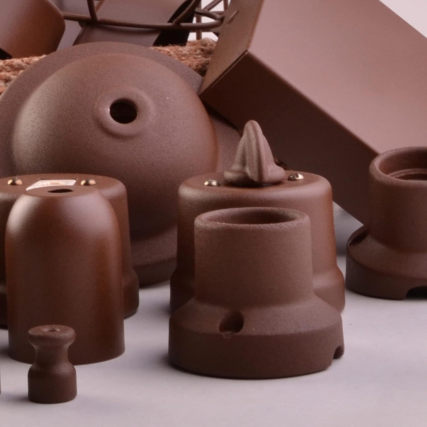 Amarcords - 25 Fermacavo Vintage in Porcellana, Corten - immagine 4