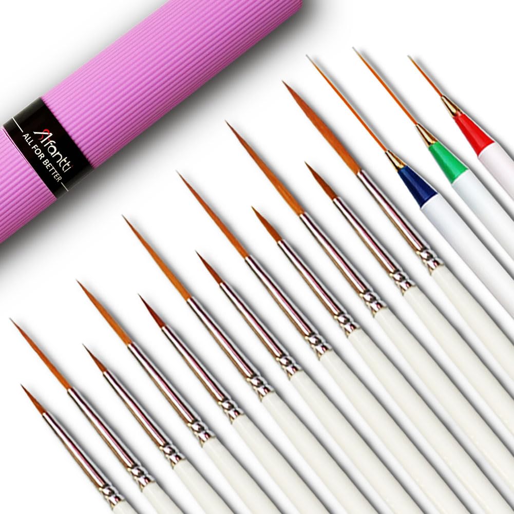 15 Pennelli Pittura per Dipingere Dettagli Fini