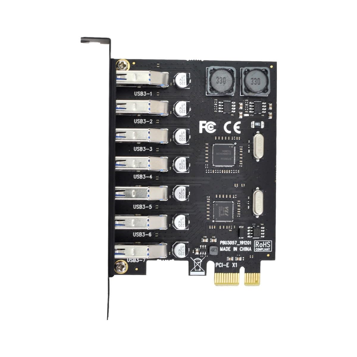 CY Scheda 7 Porte PCI-E a USB 3.0 HUB Adattatore di espansione PCI Express 5Gbps per scheda madre