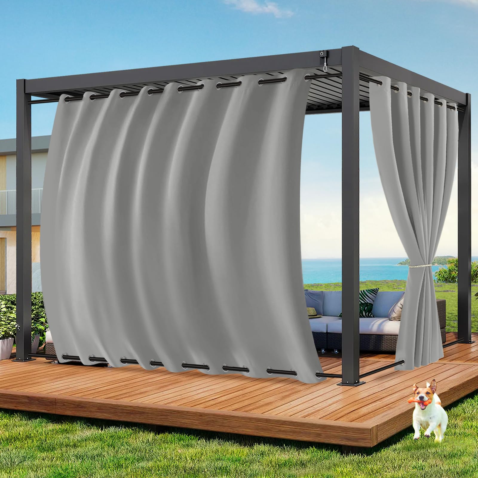 Tenda per Esterni Impermeabile B254 x 274 cm, Grigio
