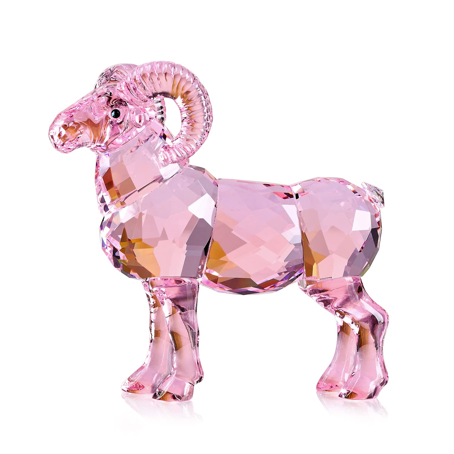 Statuina Capra di Cristallo, Decorazione da Tavolo (Rosa)