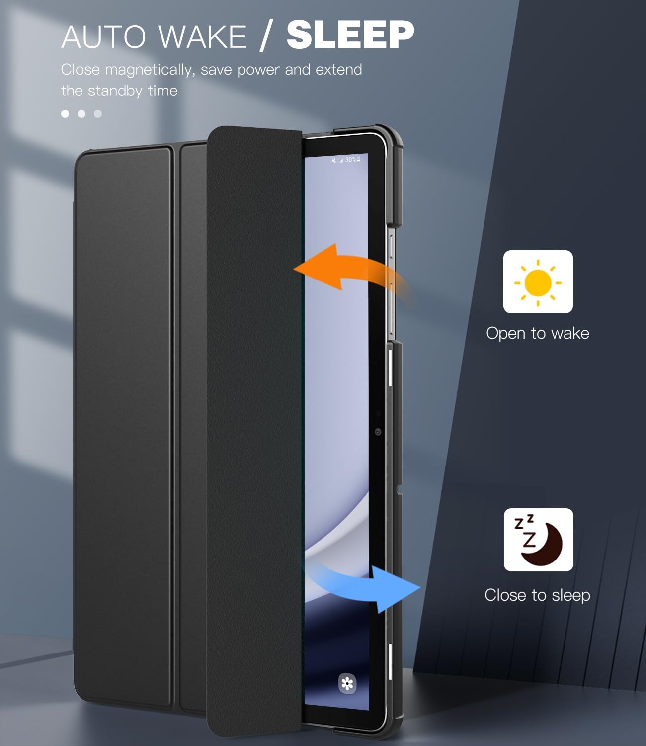 Timovo Cover per Galaxy Tab A9+/A9 Plus 11" 2023, Nero - immagine 5