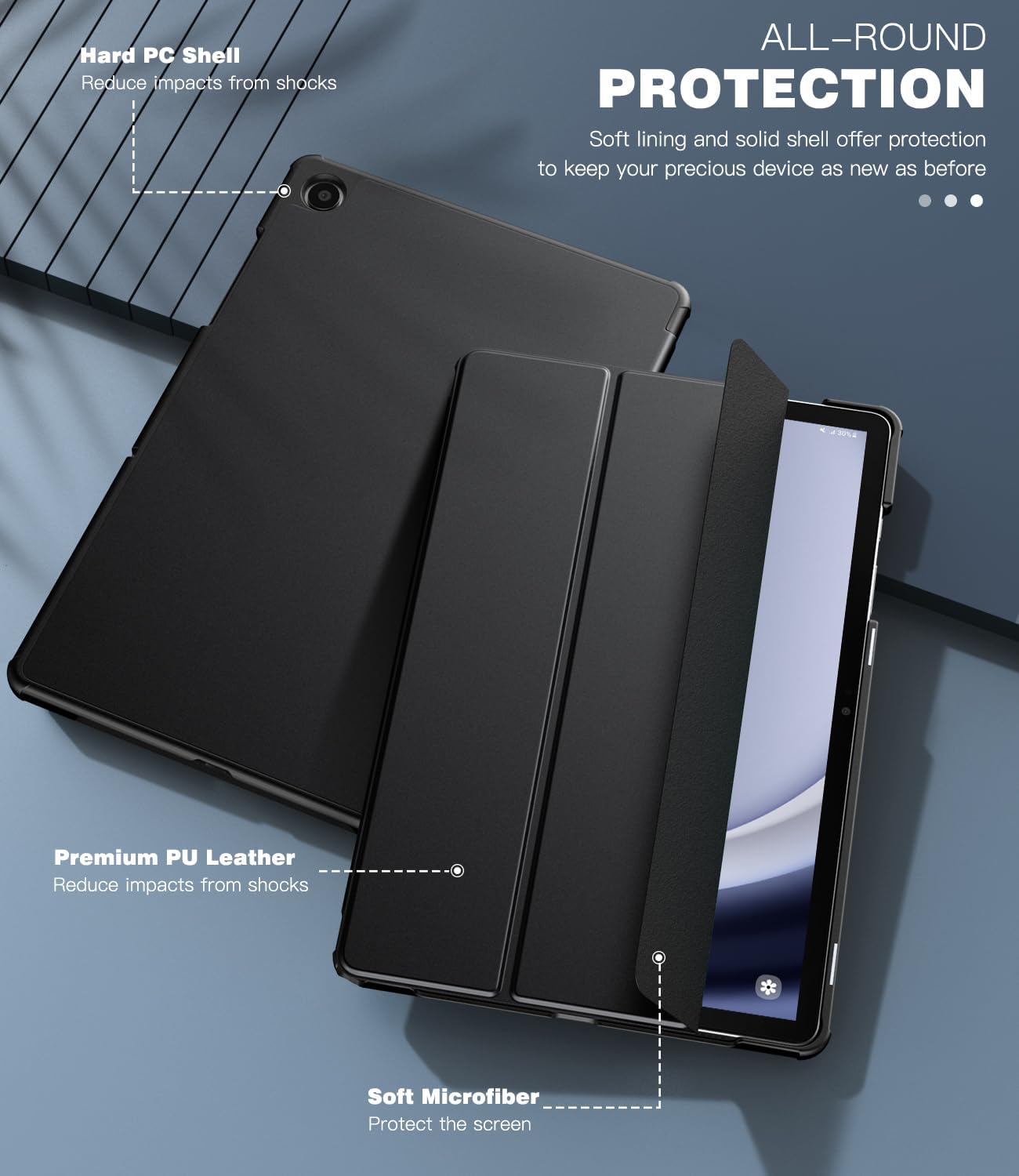 Timovo Cover per Galaxy Tab A9+/A9 Plus 11" 2023, Nero - immagine 6