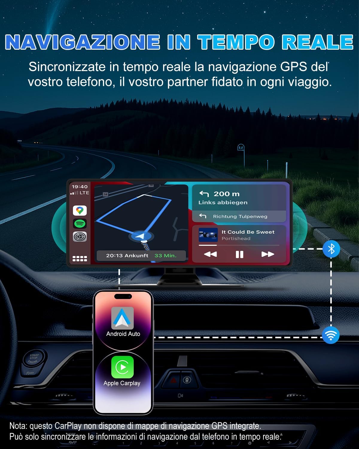 Carplay Auto 10.26" Wireless con Schermo - immagine 4