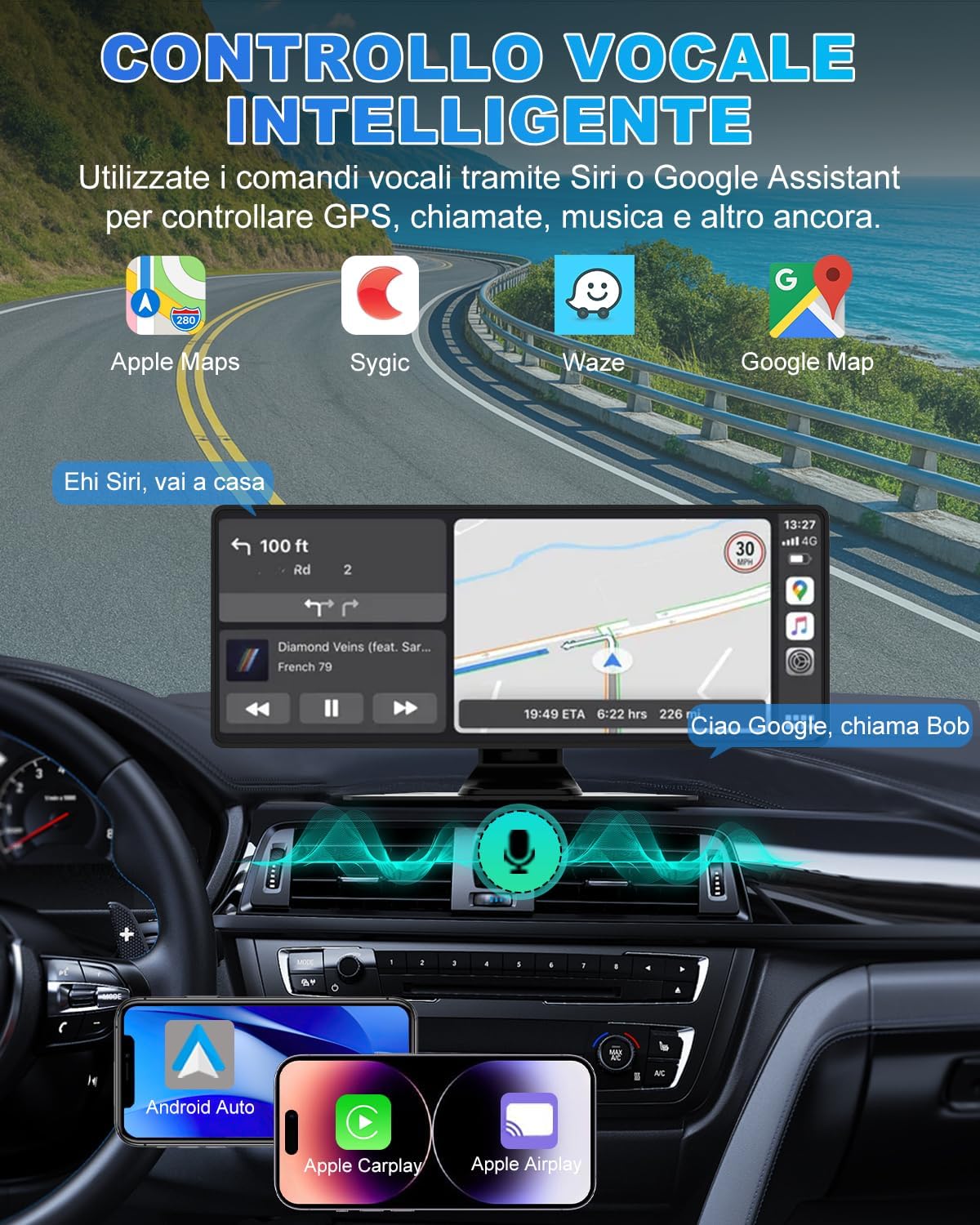 Carplay Auto 10.26" Wireless con Schermo - immagine 5