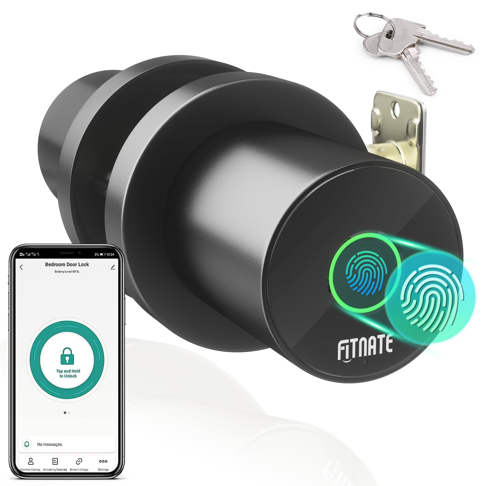 Fitnate Smart Lock - Manopola Porta con Impronte Digitali