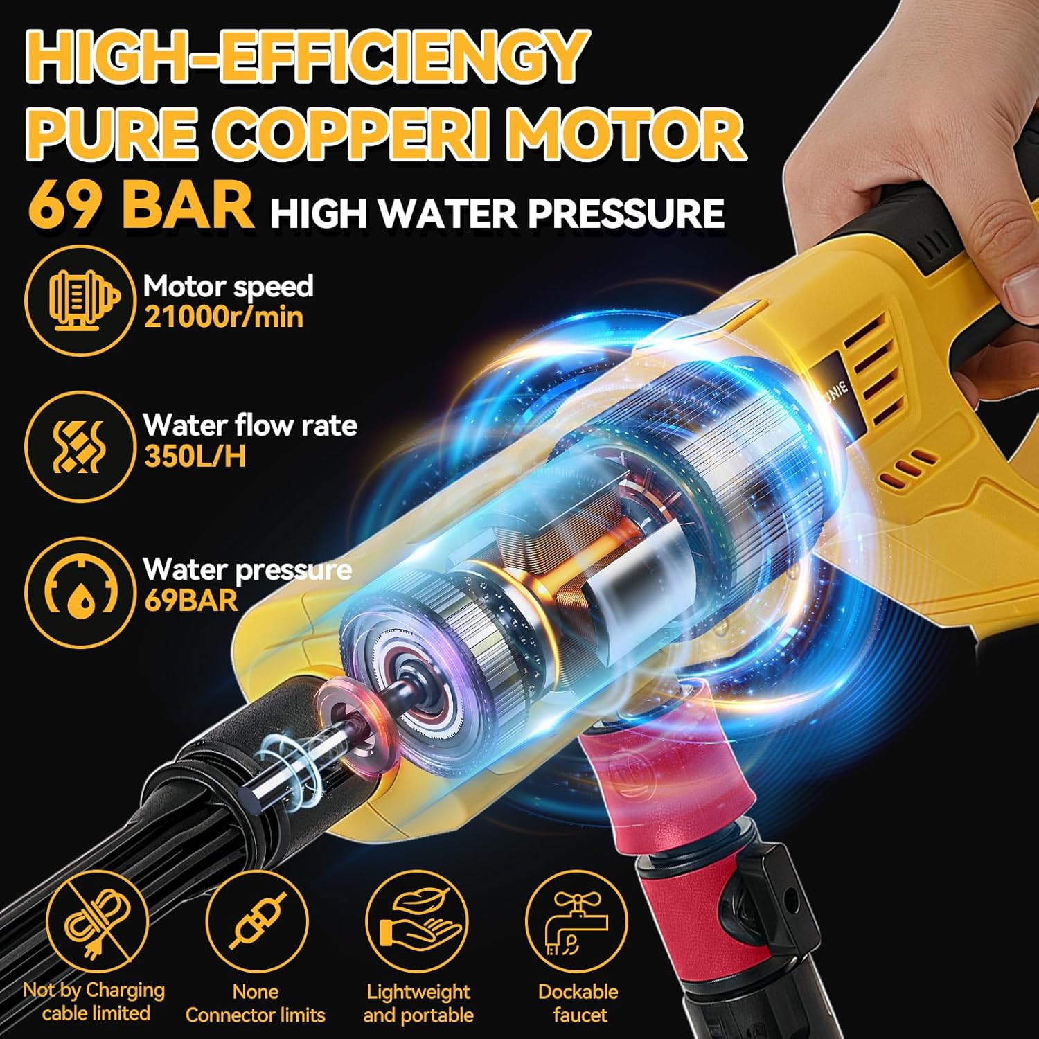 Idropulitrice a Batteria Portatile per DeWalt 18-20V - immagine 3