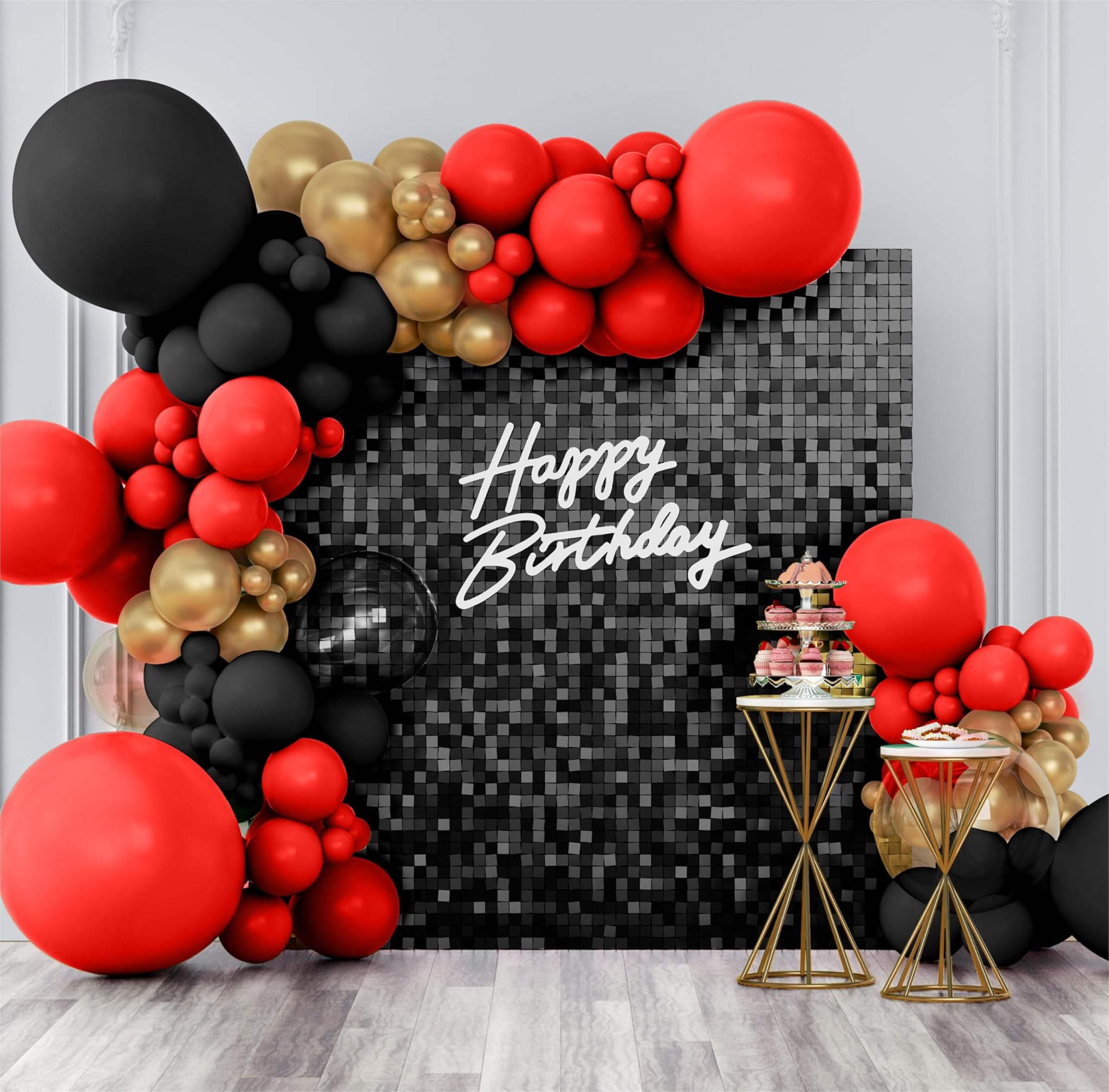 Kate Decorazione Paillettes Nere 30x30cm (24pcs)