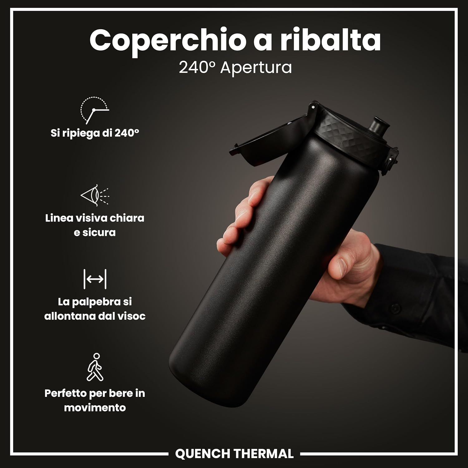 Ion8 Borraccia Termico 1 Litro - Acciaio Inox - immagine 6