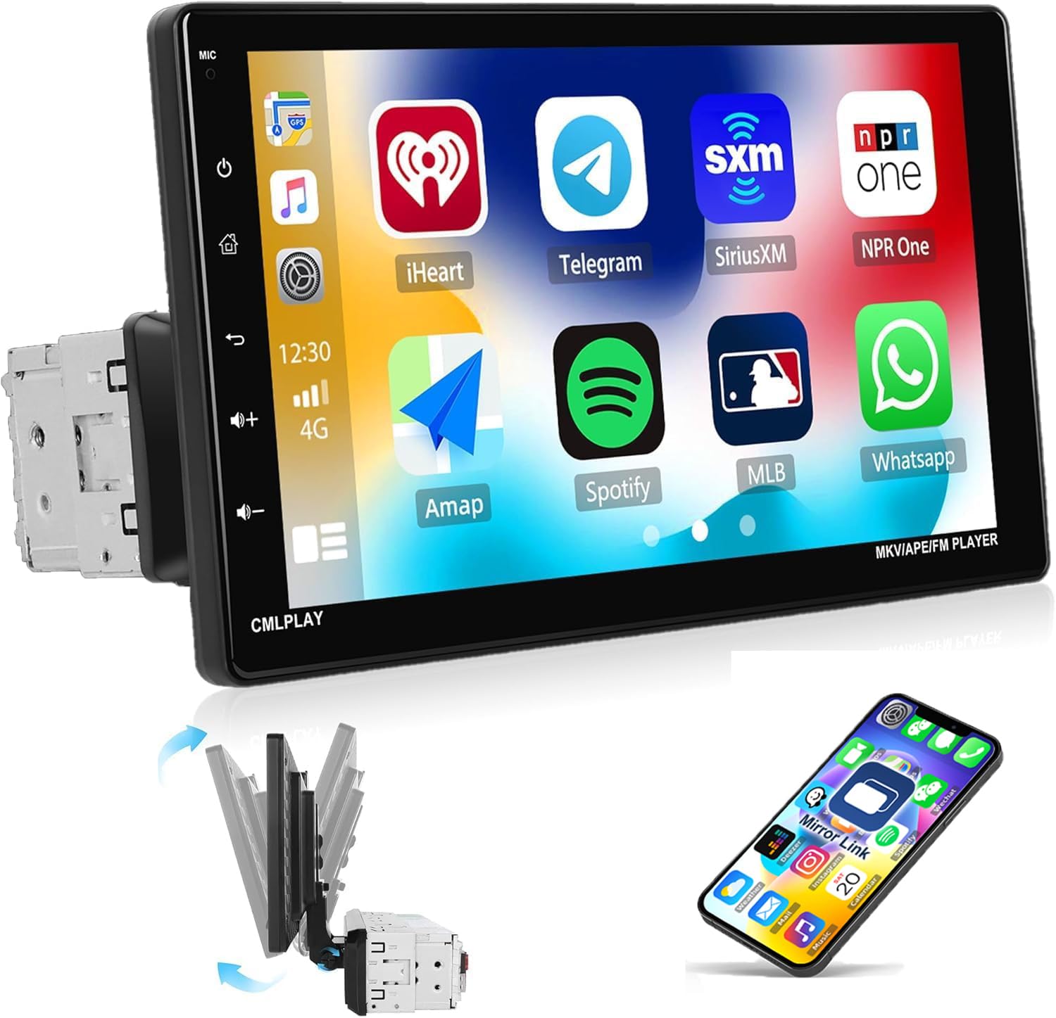 Camecho Stereo 1 DIN con Carplay Android Auto