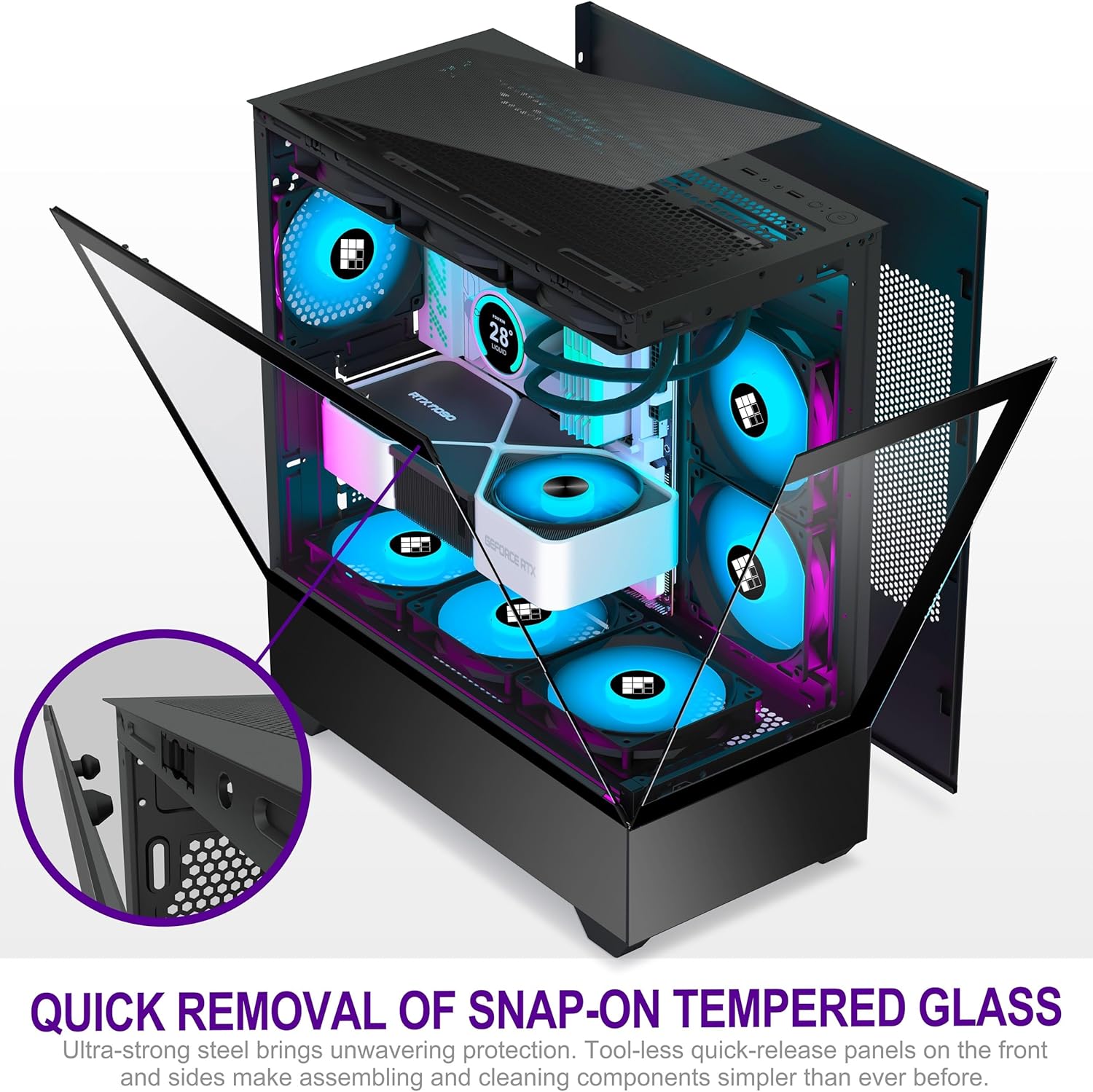 Foifkin F1 - Case PC Gaming ATX Mid-Tower, Nero - immagine 2