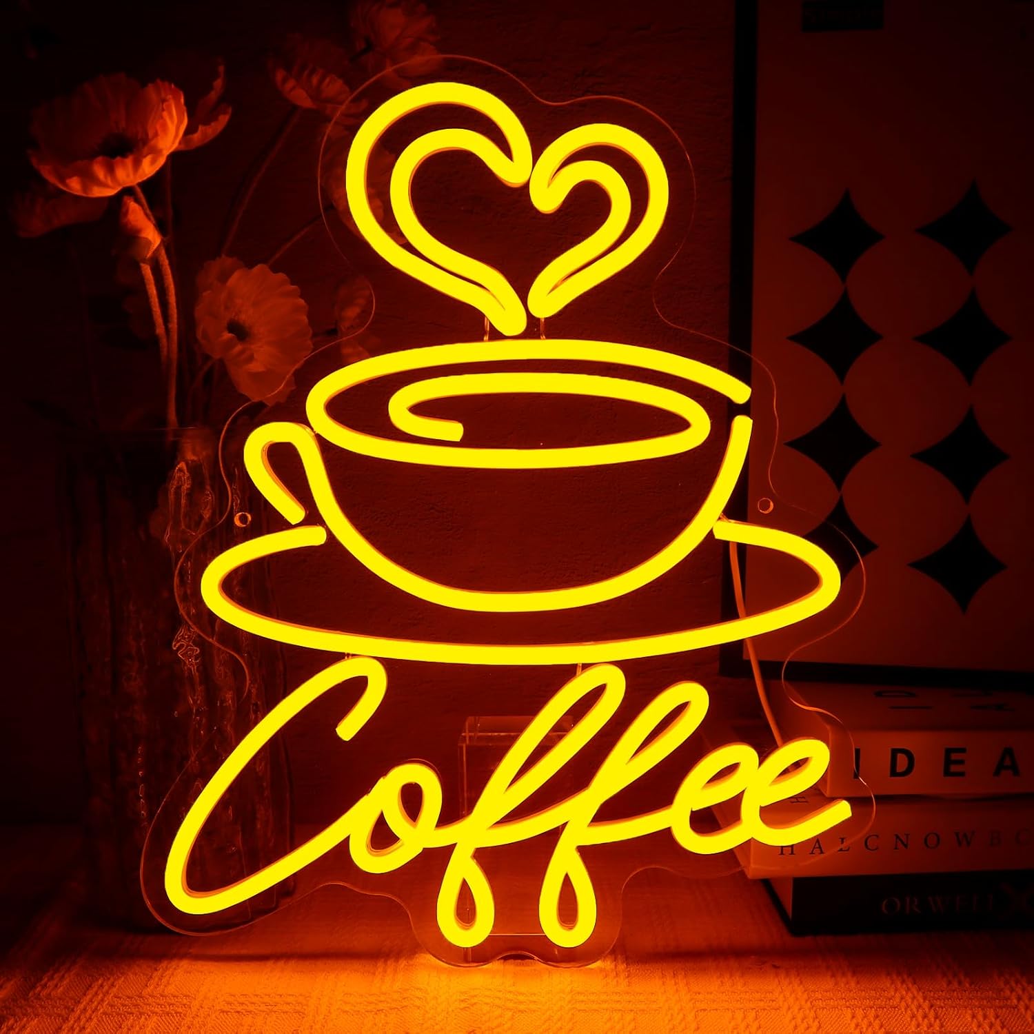 Oycgzv Insegna Neon LED Caffè con USB