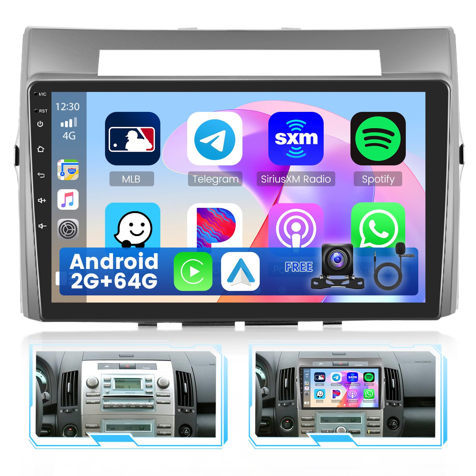 Inefala Autoradio Android 9" per Toyota Corolla Verso AR10