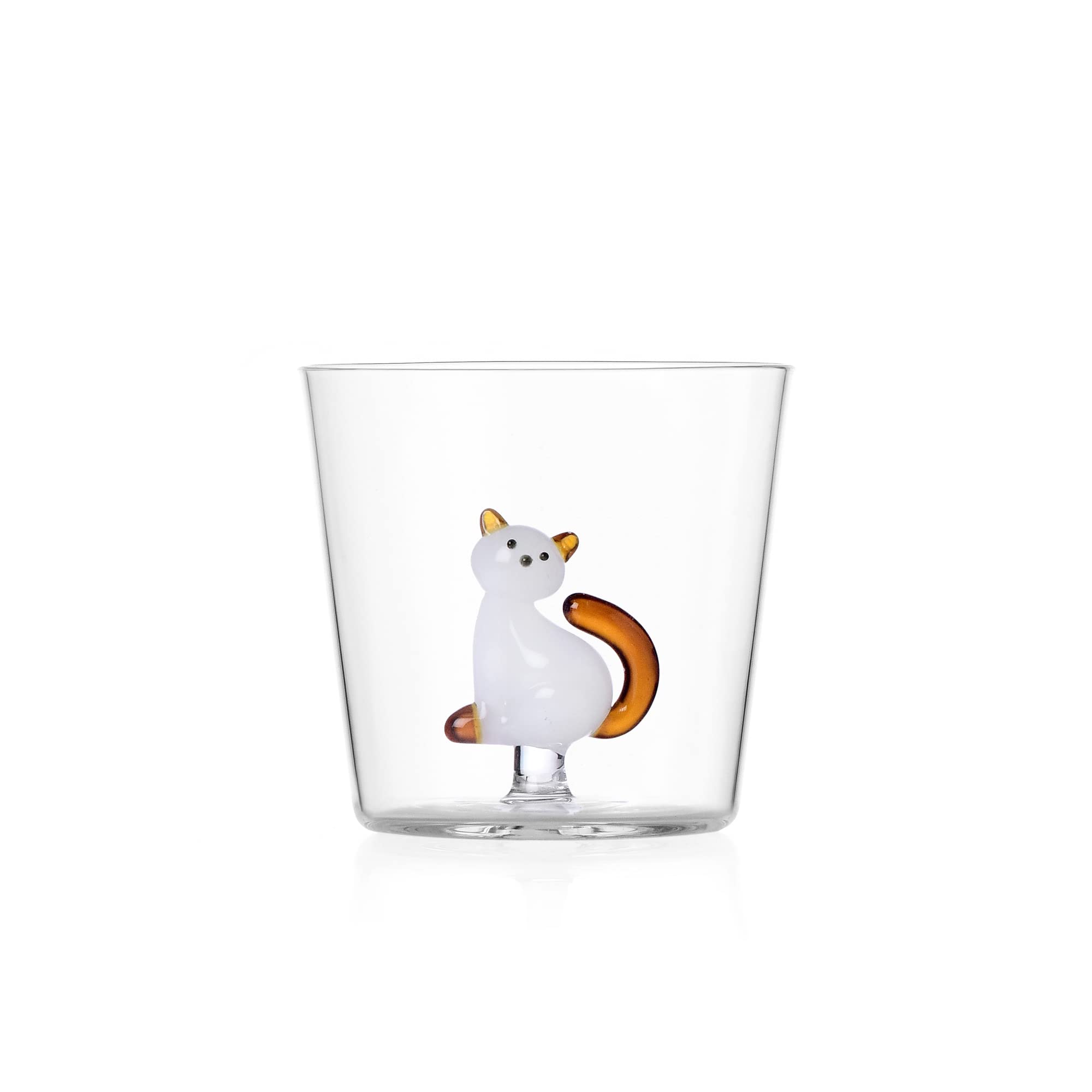 Ichendorf Milano Tumbler Gatto, Bianco con Coda Ambra