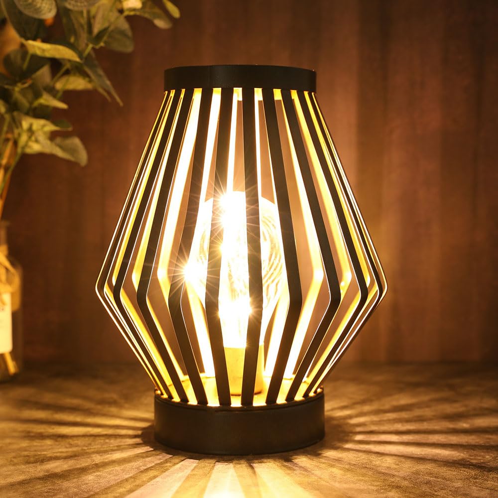 JHY DESIGN Lampada da Tavolo Vintage 22cm, Bronzo