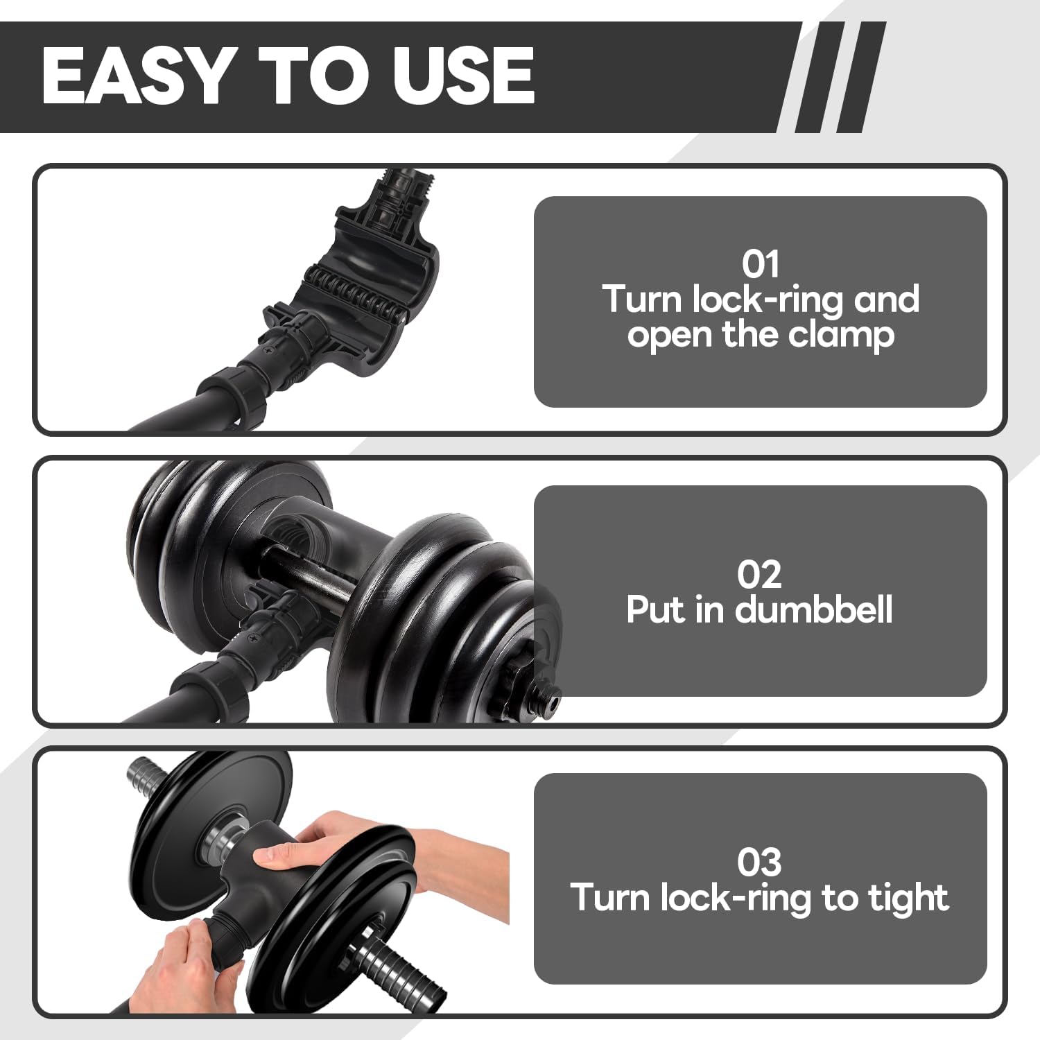 Tonchean Convertitore Manubri a Bilanciere 80kg - immagine 7