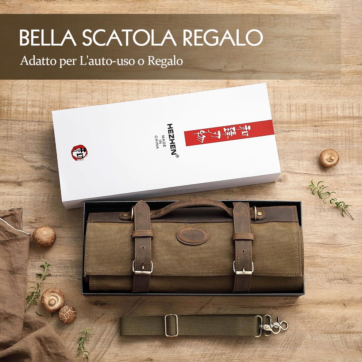 HEZHEN Chef Rotolo di Coltello Borsa per Coltelli - immagine 7