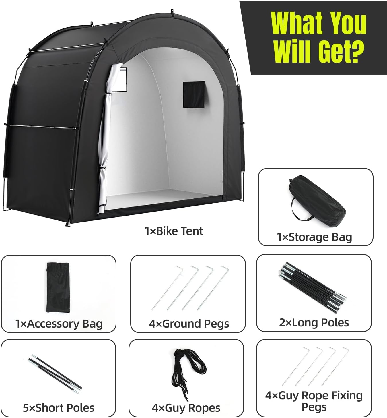 Housolution Tenda di Stoccaggio per 5 Biciclette - immagine 8