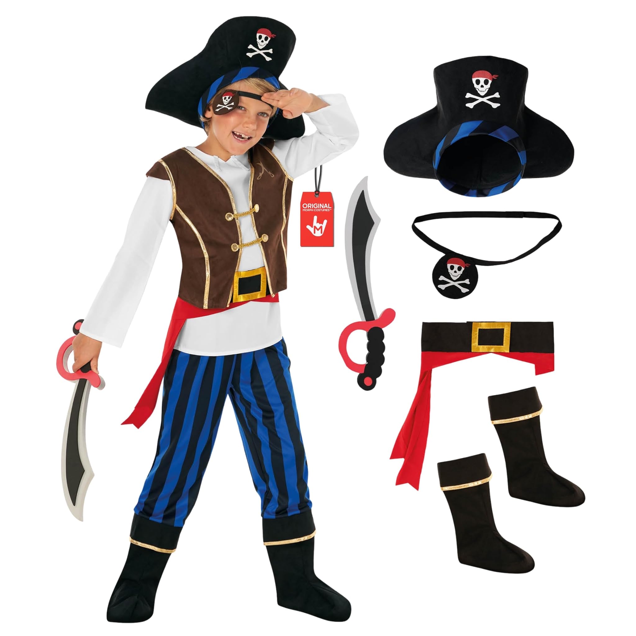 Morph Costume Pirata Bambino Blu