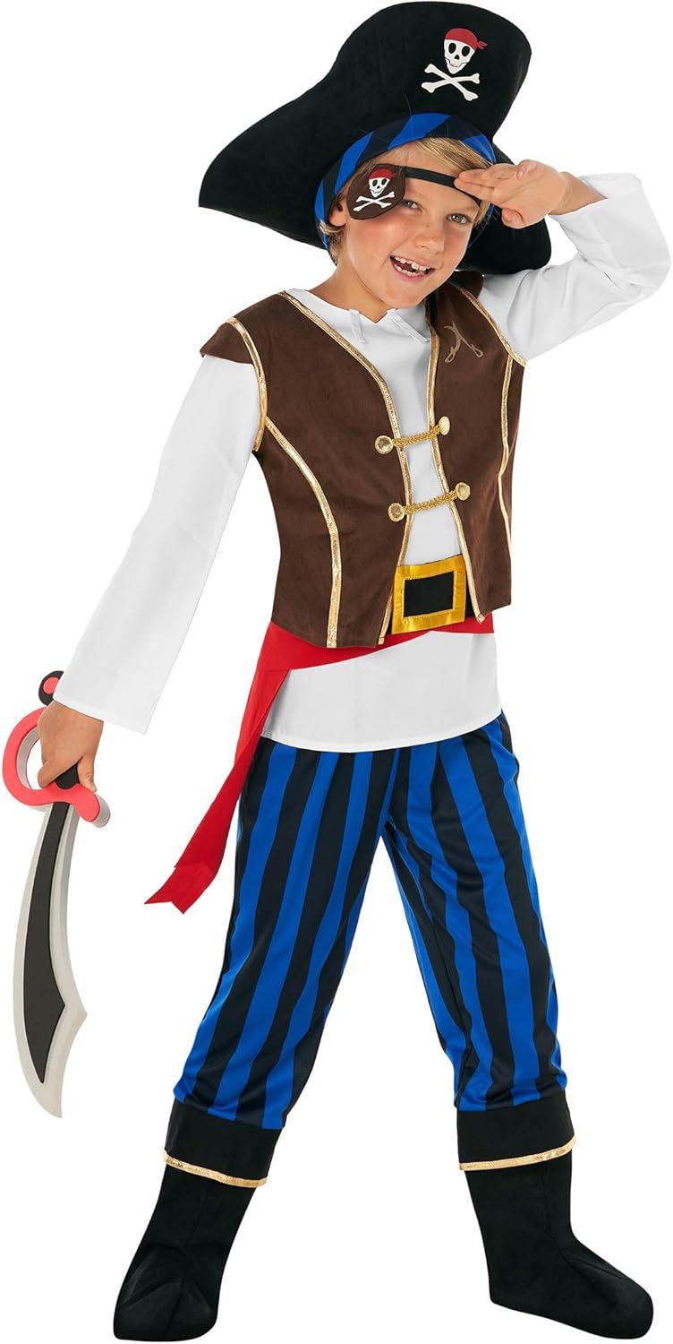 Morph Costume Pirata Bambino Blu - immagine 4