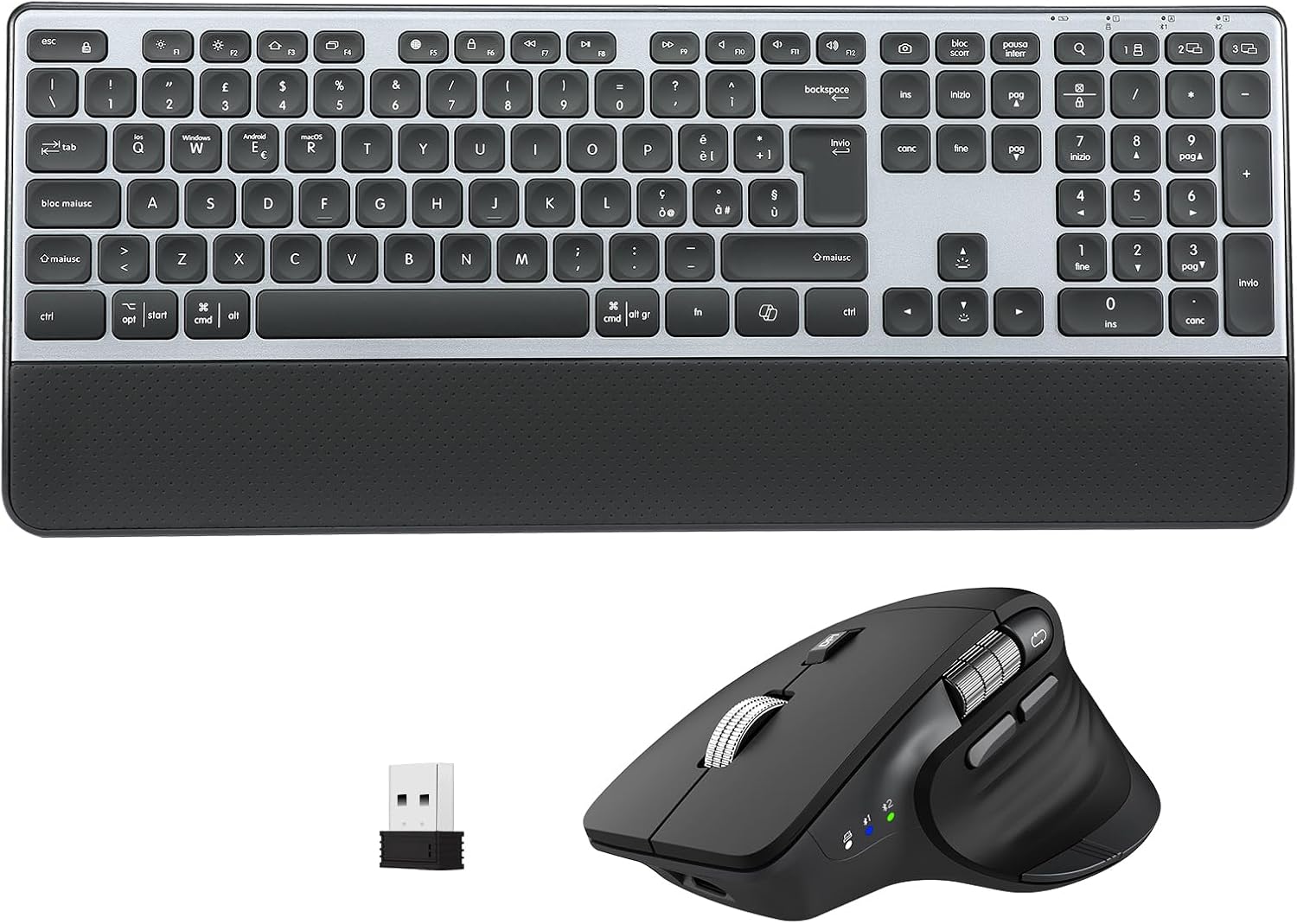 Tastiera e Mouse Wireless Combo Multidispositivo - immagine 1