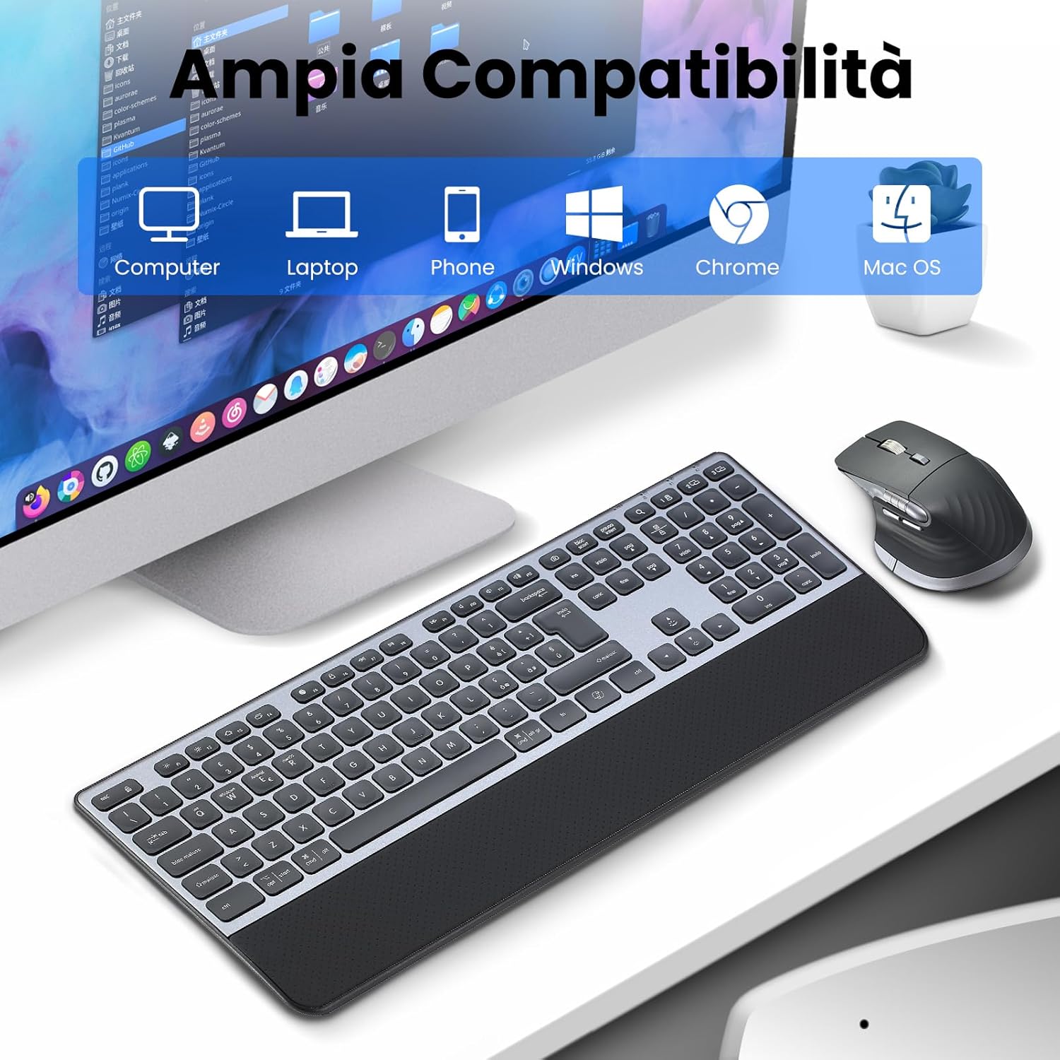 Tastiera e Mouse Wireless Combo Multidispositivo - immagine 5