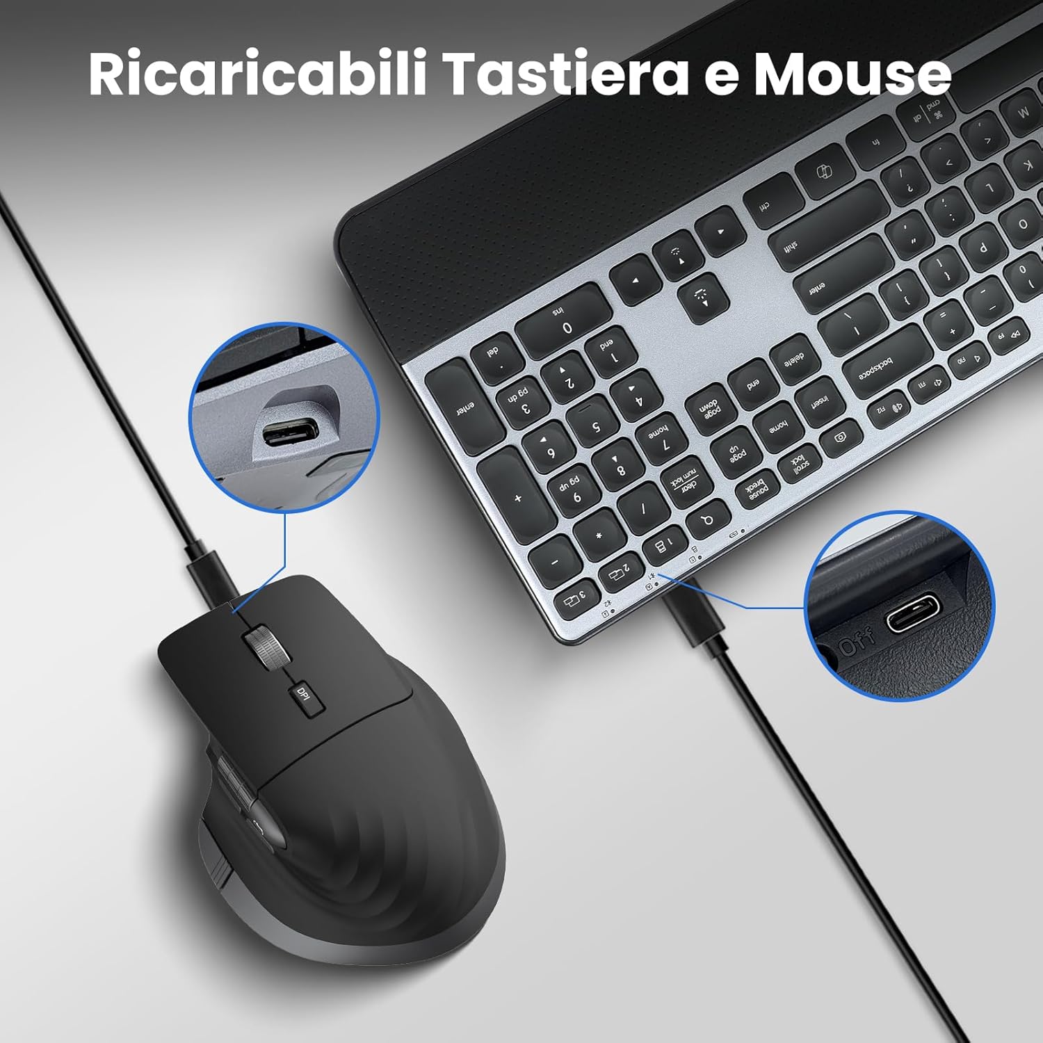 Tastiera e Mouse Wireless Combo Multidispositivo - immagine 6
